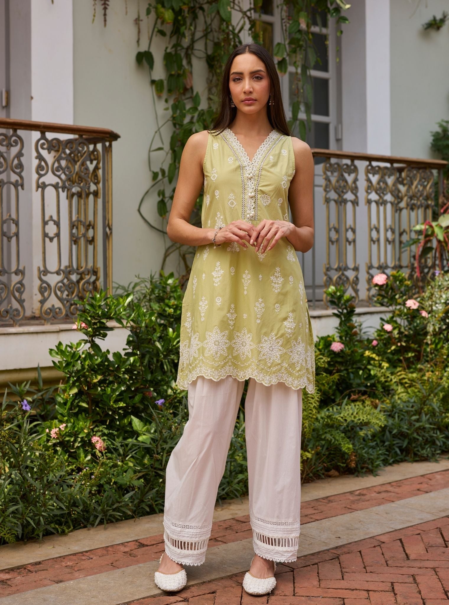 Zoa Supima Cotton Green Kurta Set