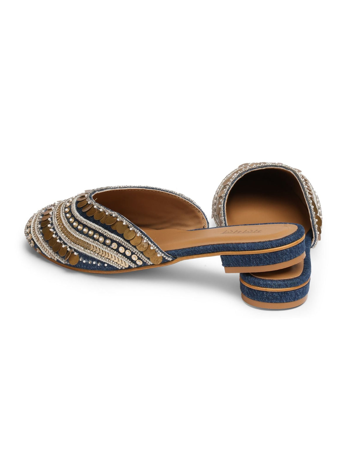 Indigo Denim Mule Sandal