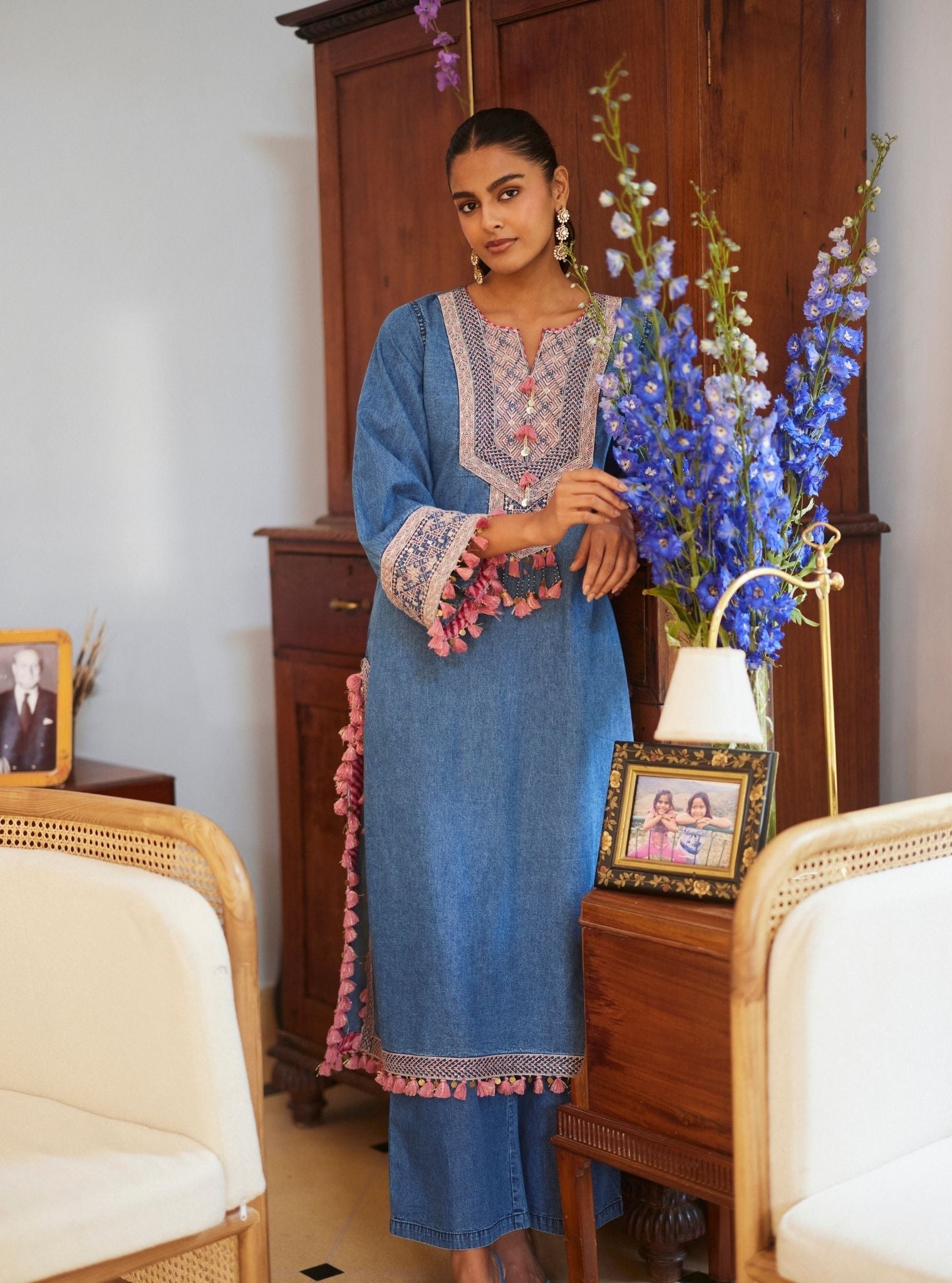 Vaadi Denim Kurta Set