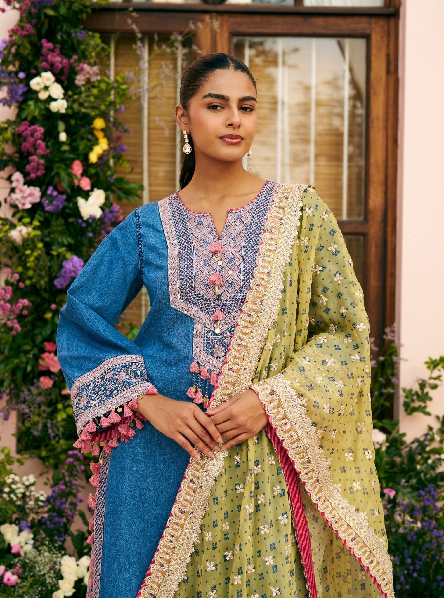 Vaadi Denim Kurta Set