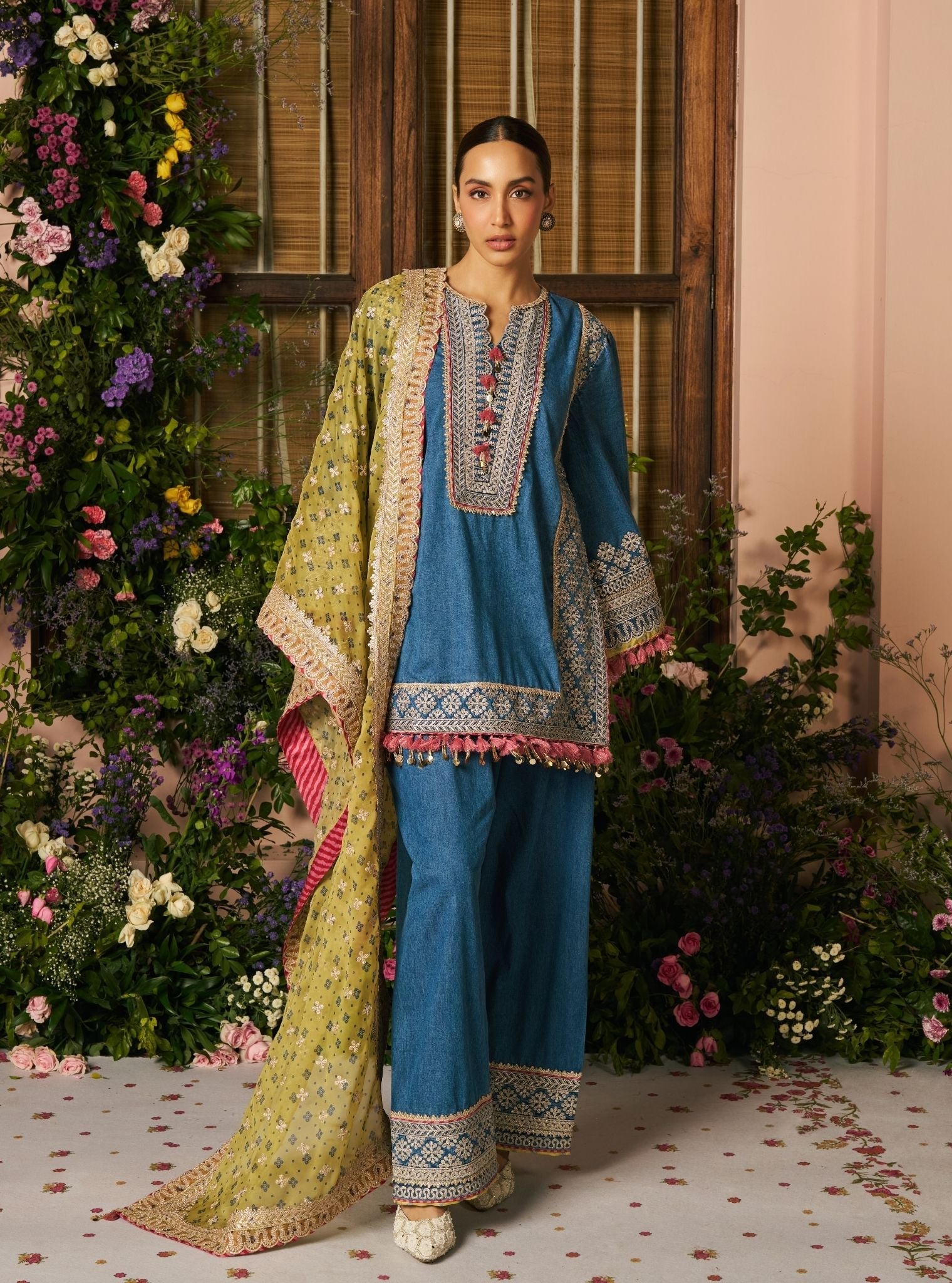 Sakhi Denim Kurta & Farshi Set
