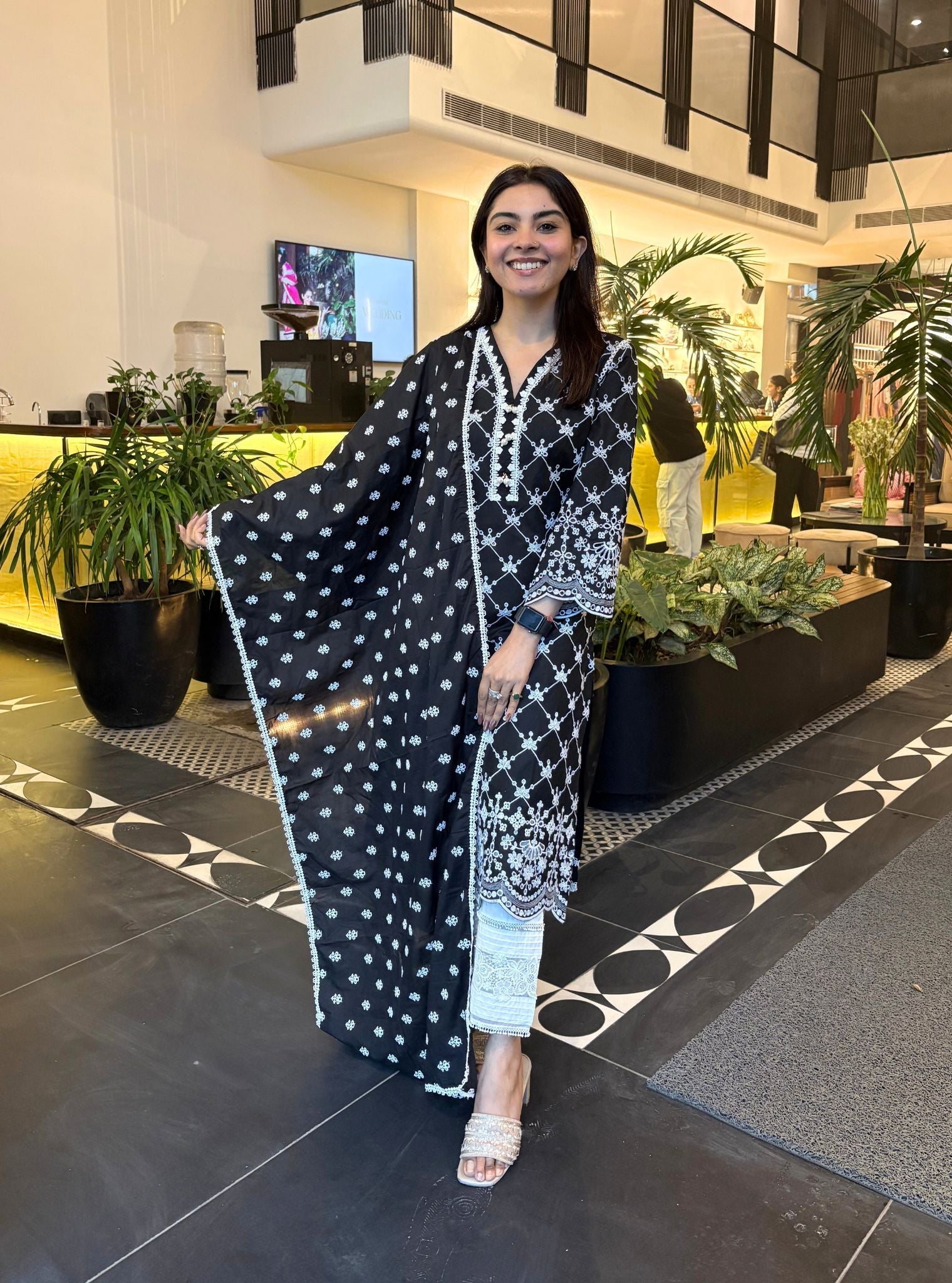 Perth Supima Cotton Black Kurta Set