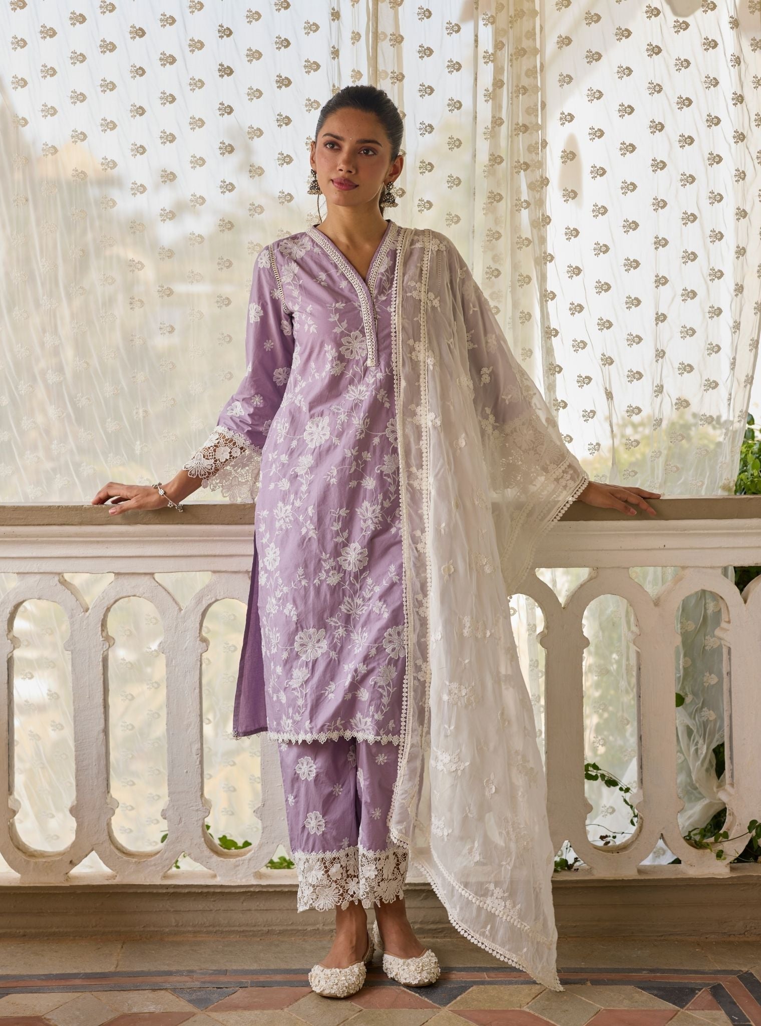 Roli Supima Cotton Lavender Kurta Set