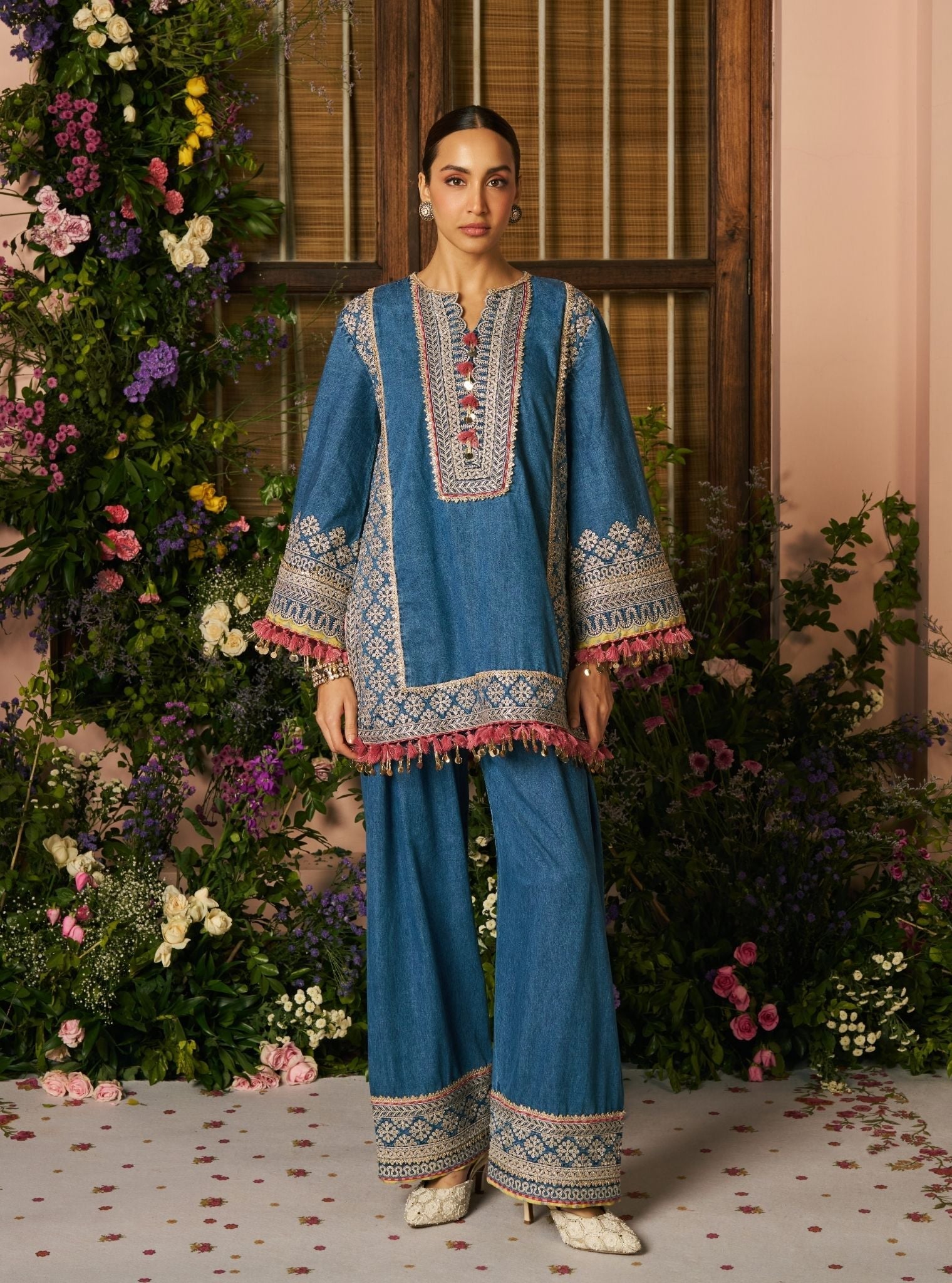 Sakhi Denim Kurta With Farshi Salwar