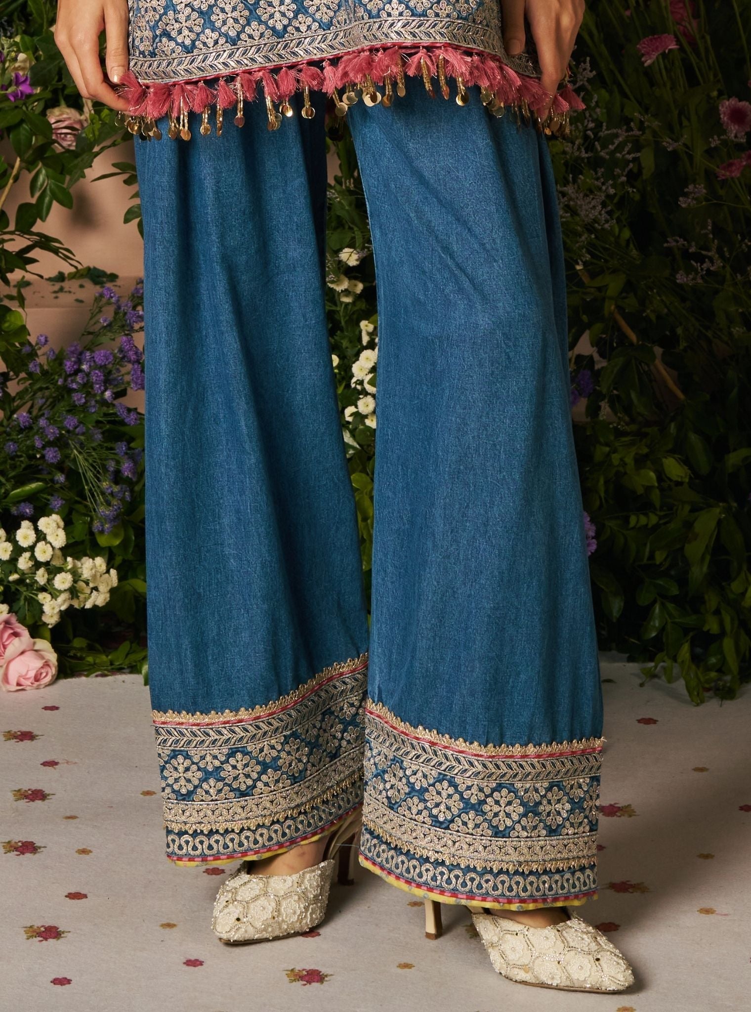 Sakhi Denim Kurta With Farshi Salwar