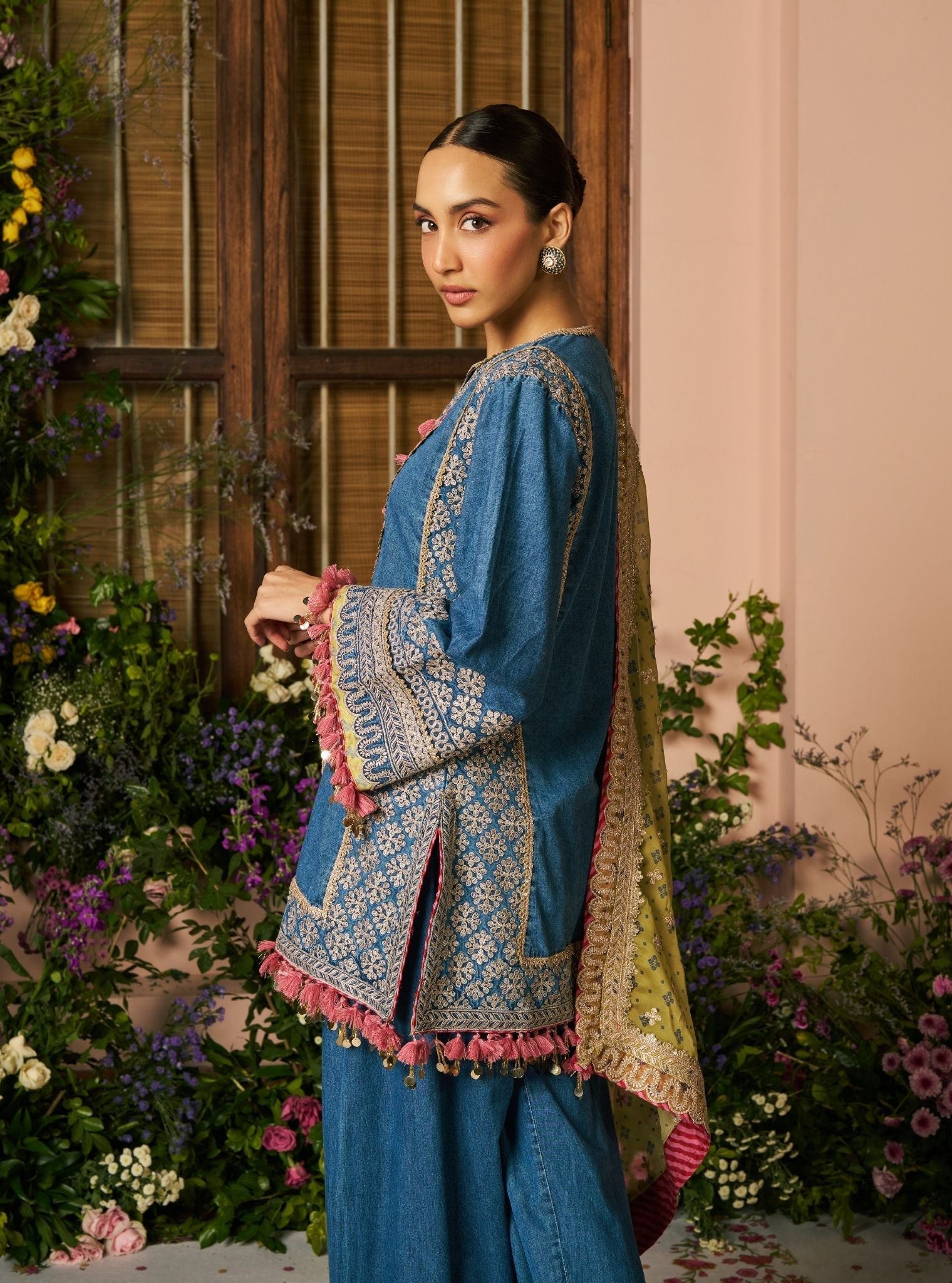 Sakhi Denim Kurta & Farshi Set