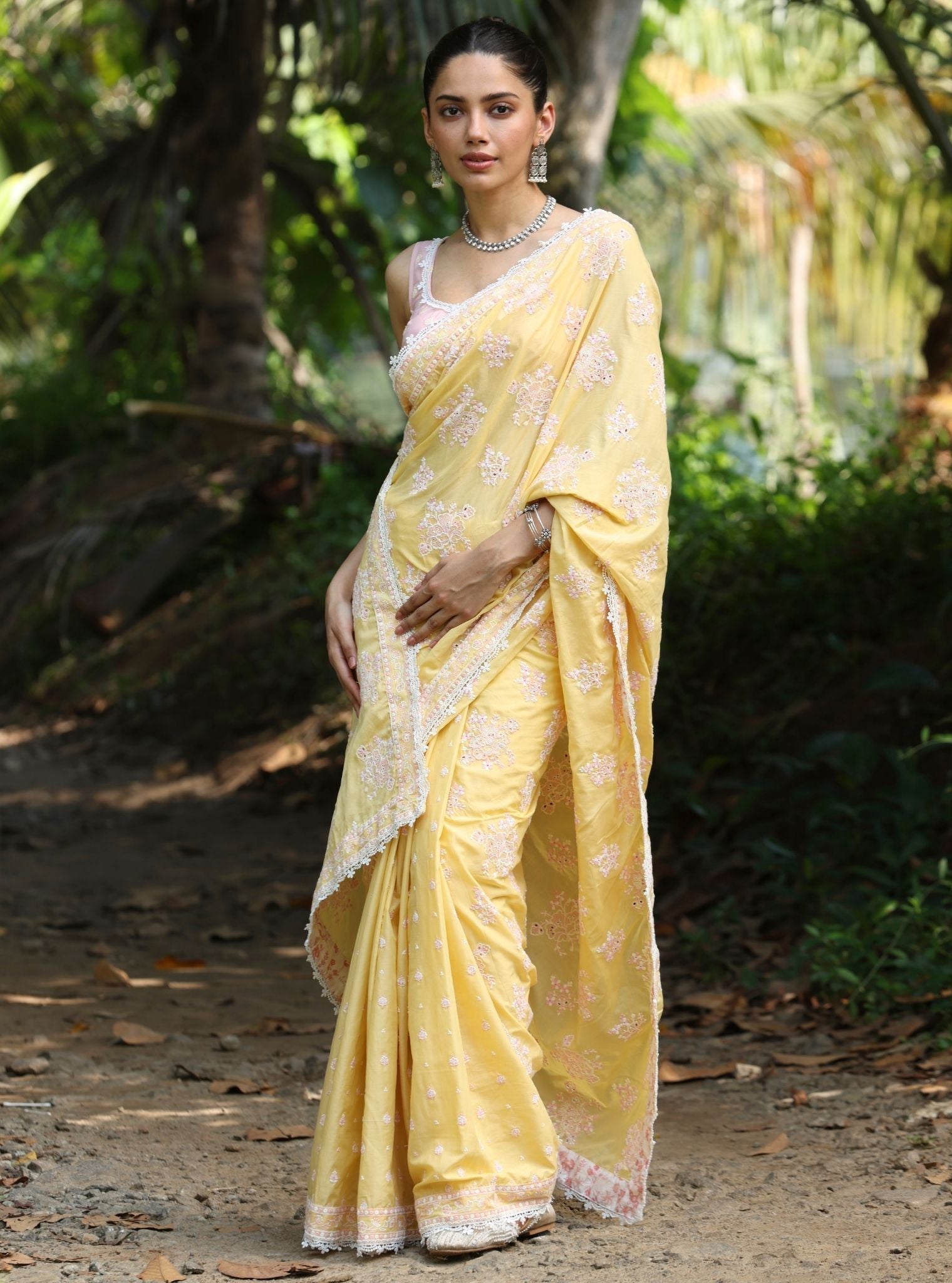Mulmul Cotton Yara Yellow Saree