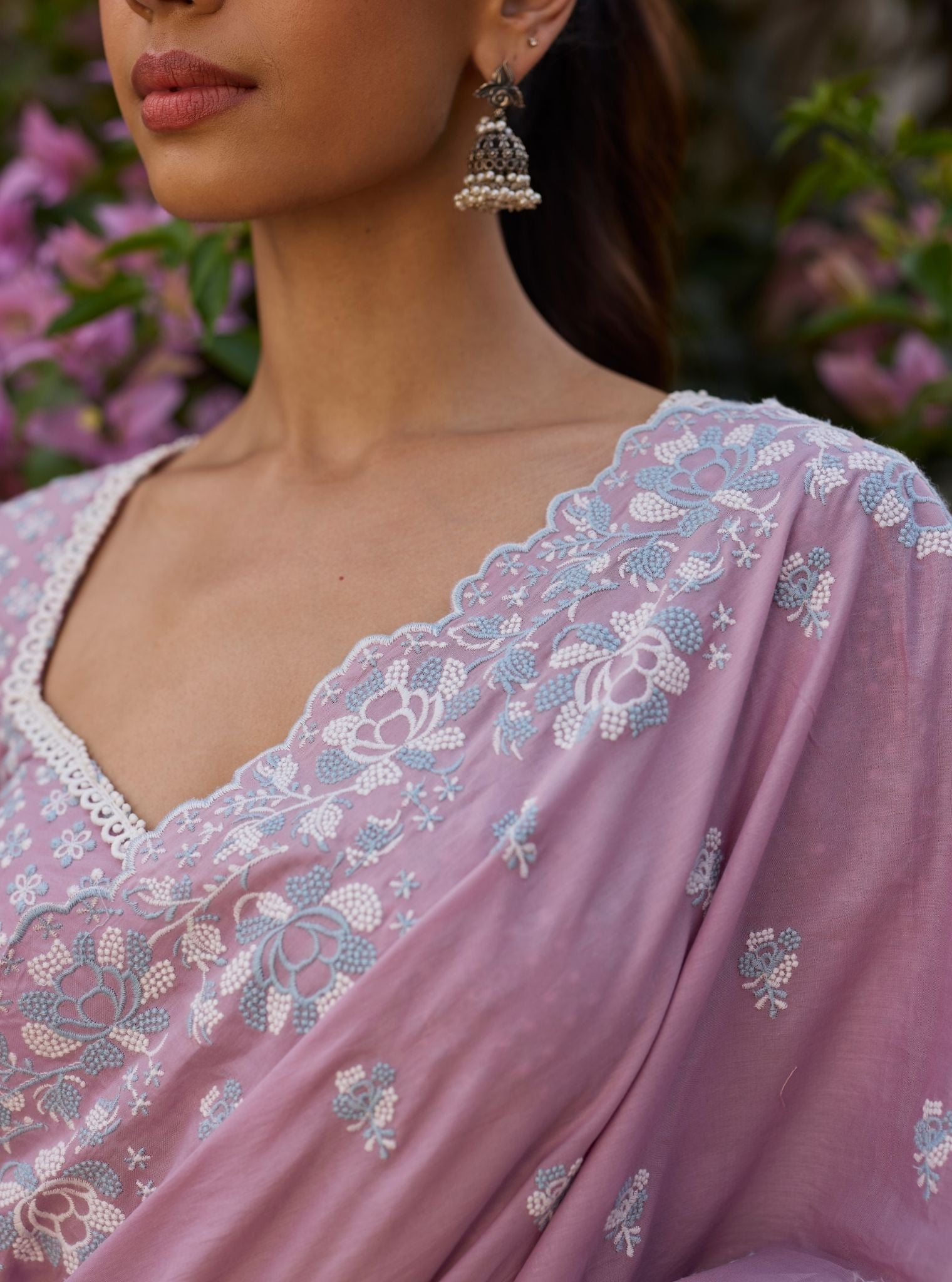 Rinae Supima Cotton Lilac Saree