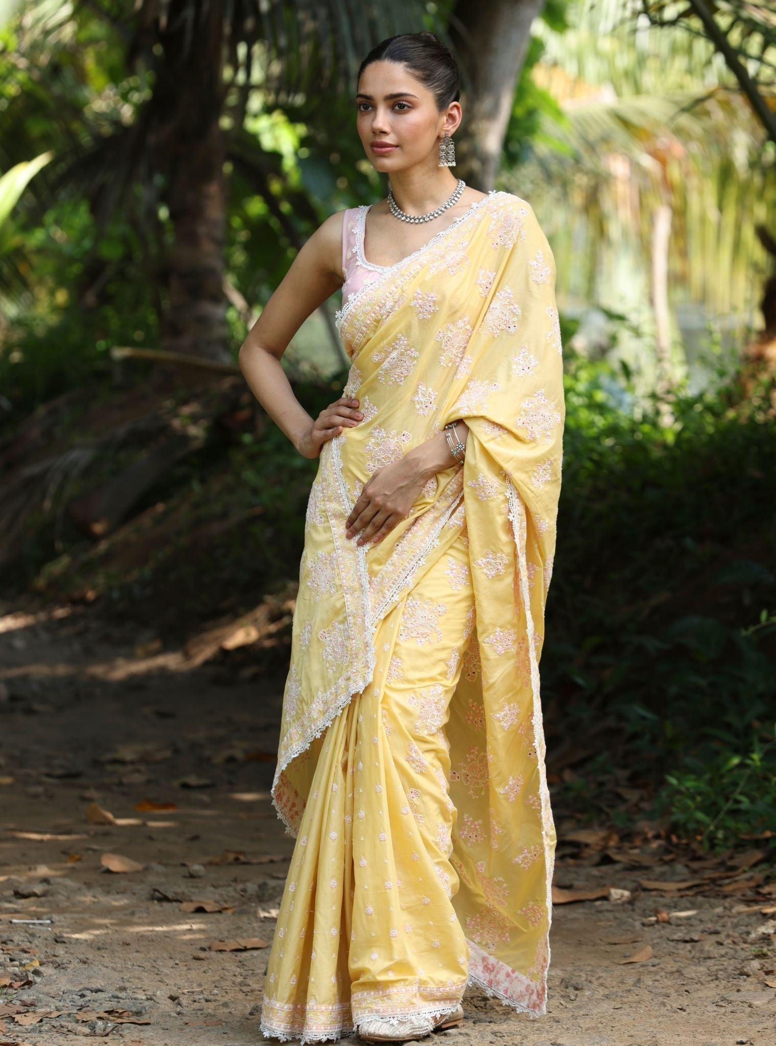 Mulmul Cotton Yara Yellow Saree