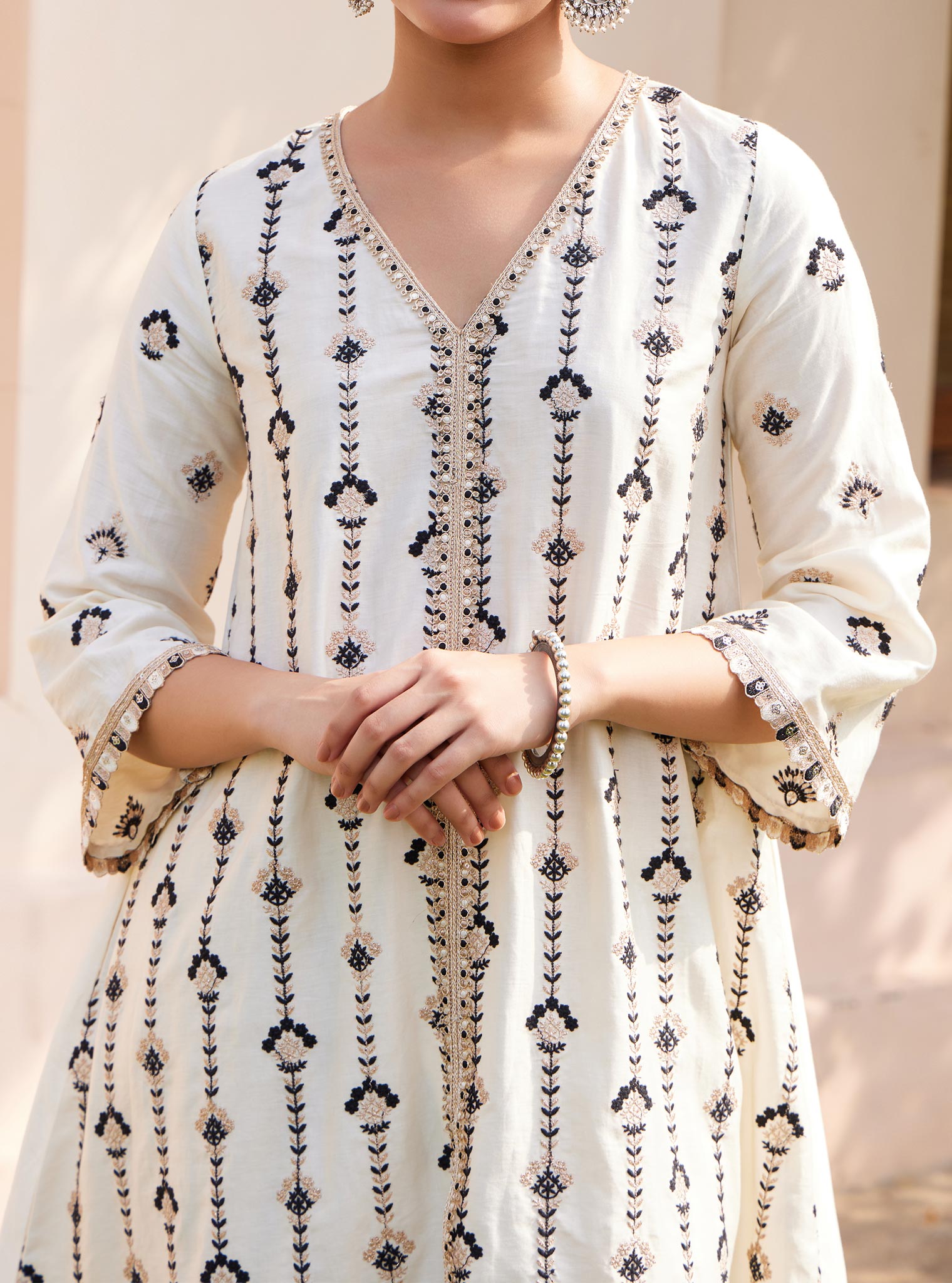 Suvasi Pima Off White Kurta Set