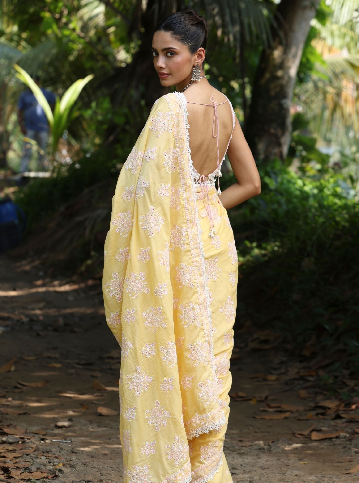 Mulmul Cotton Yara Yellow Saree