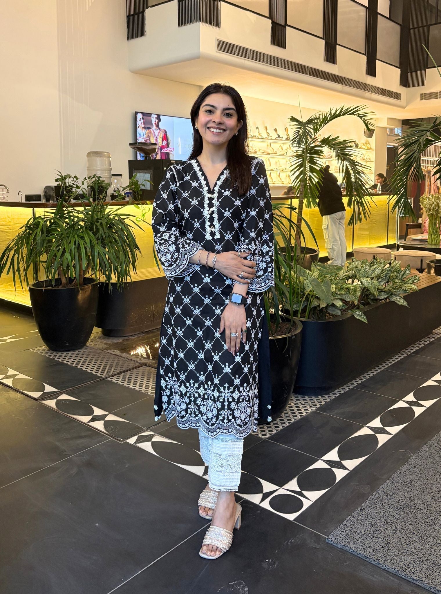 Perth Supima Cotton Black Kurta Set