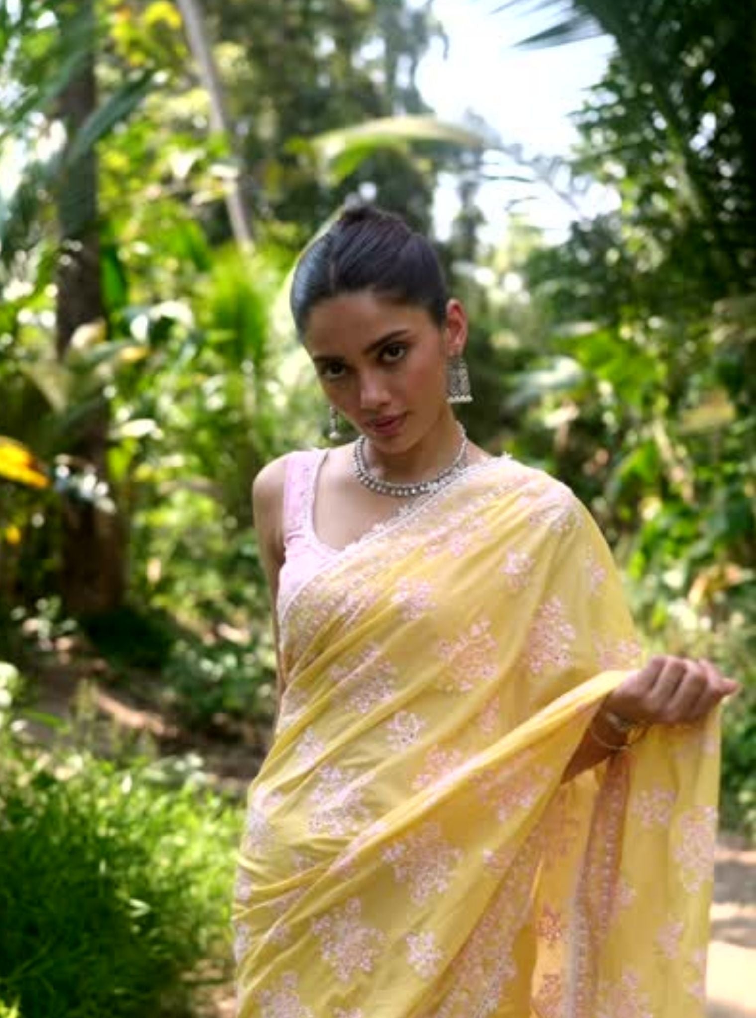 Mulmul Cotton Yara Yellow Saree