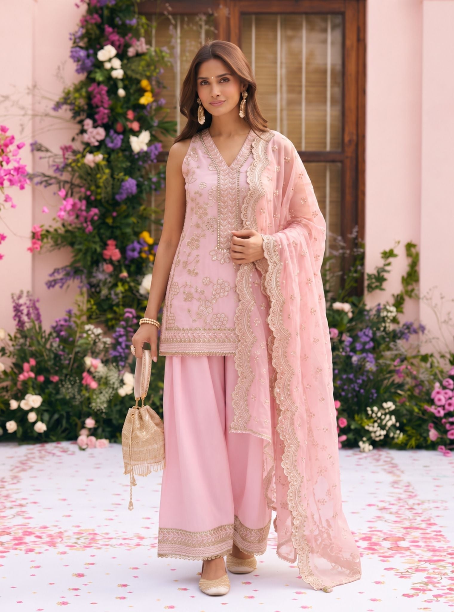 Jivara Supima Cotton Pink Kurta Set