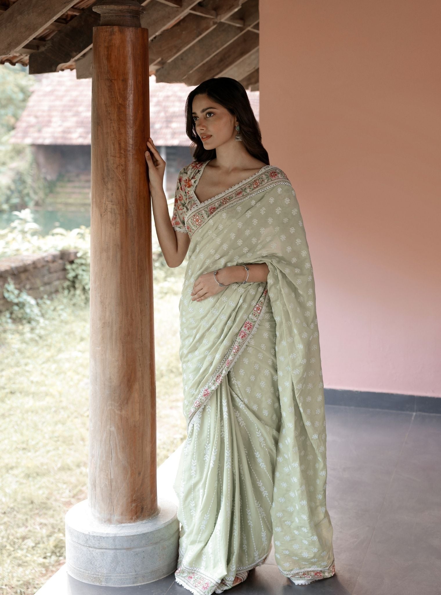 Mulmul Cotton Rasa Light Green Saree