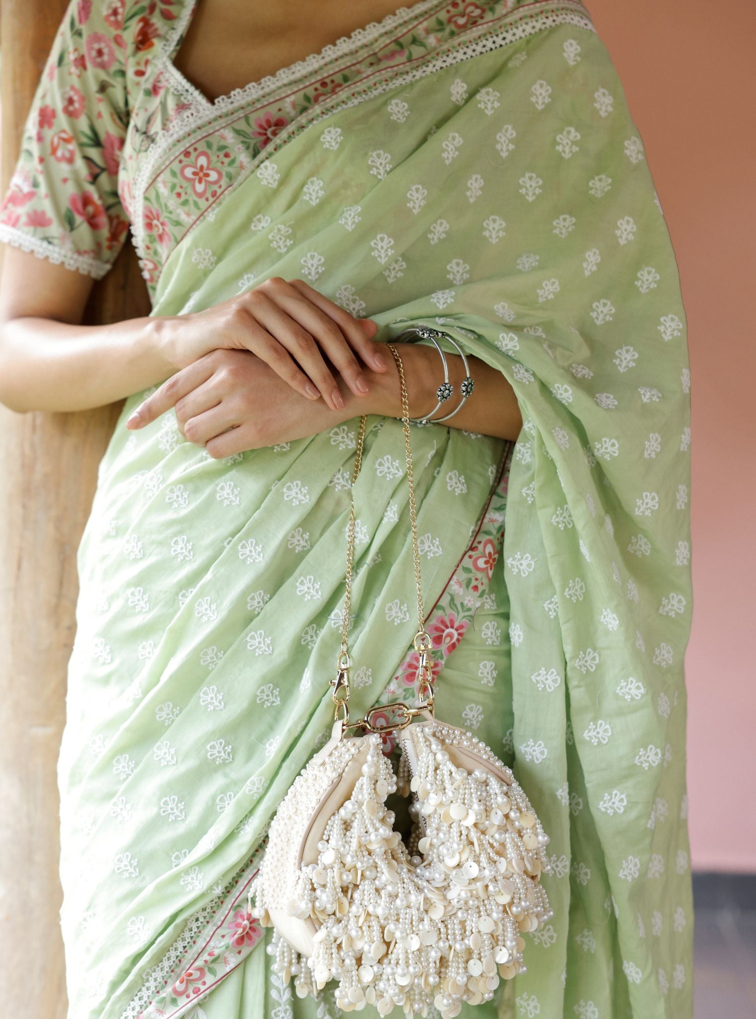 Mulmul Cotton Rasa Light Green Saree