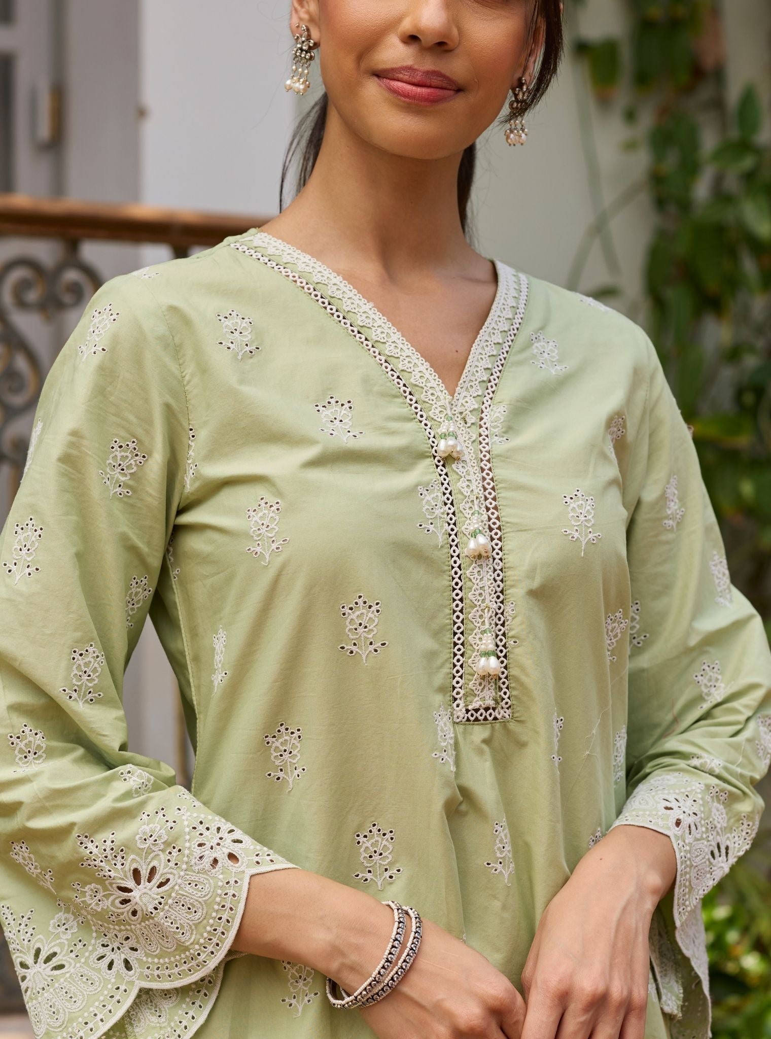 Leniya Supima Cotton Green Kurta Set