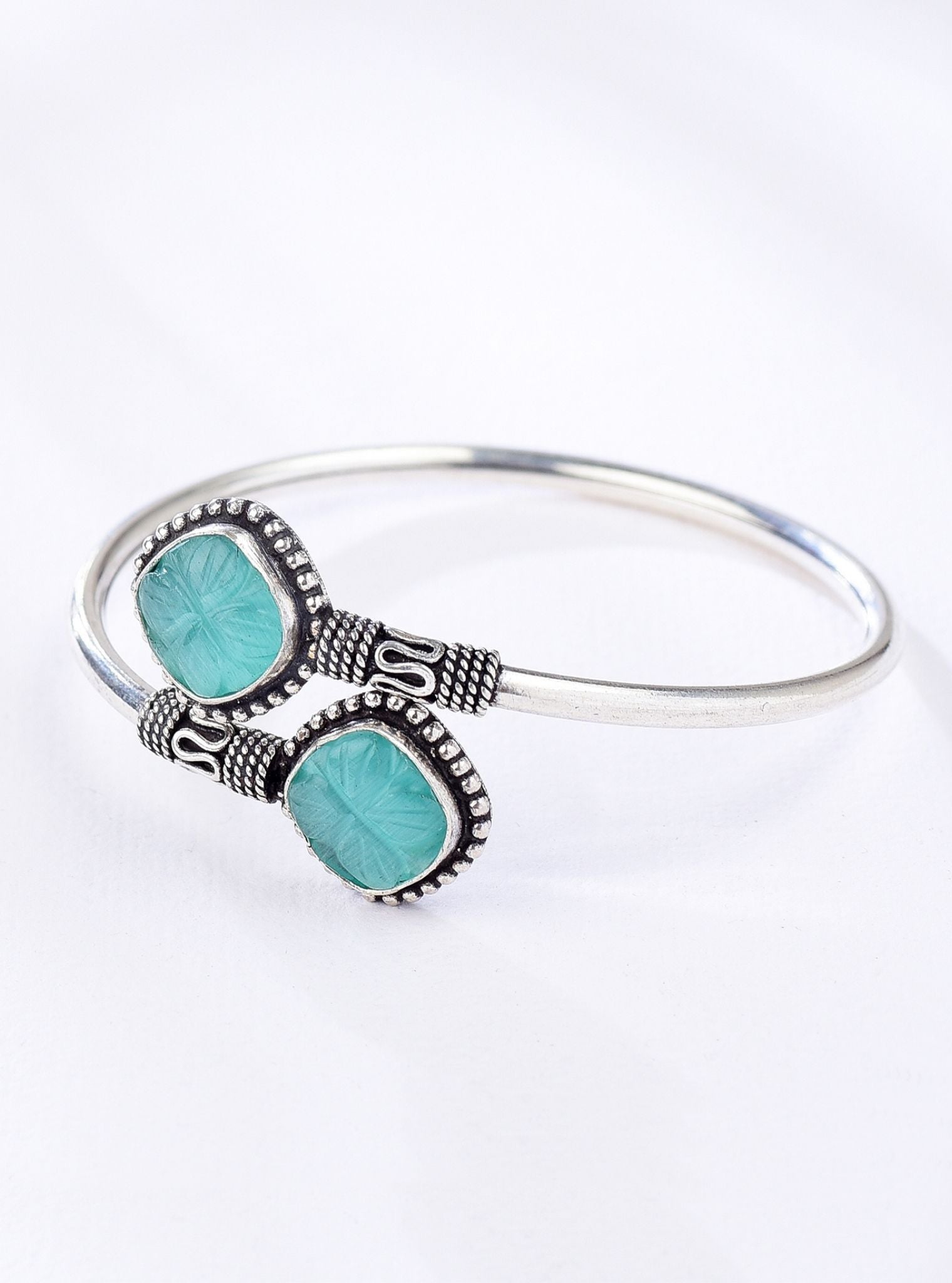 Pure Silver Ruh Green Bracelet