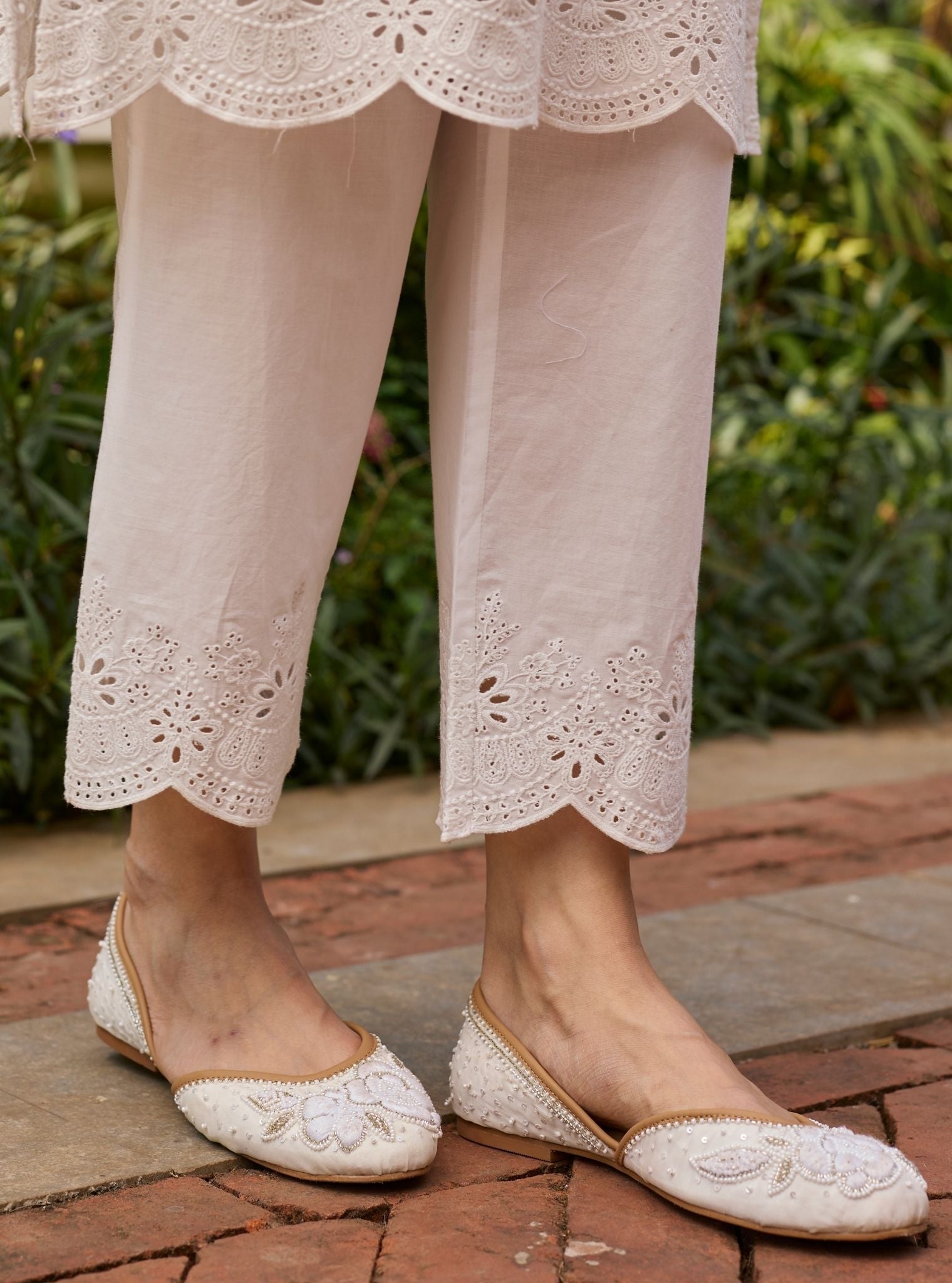 Leniya Supima Cotton White Kurta Set