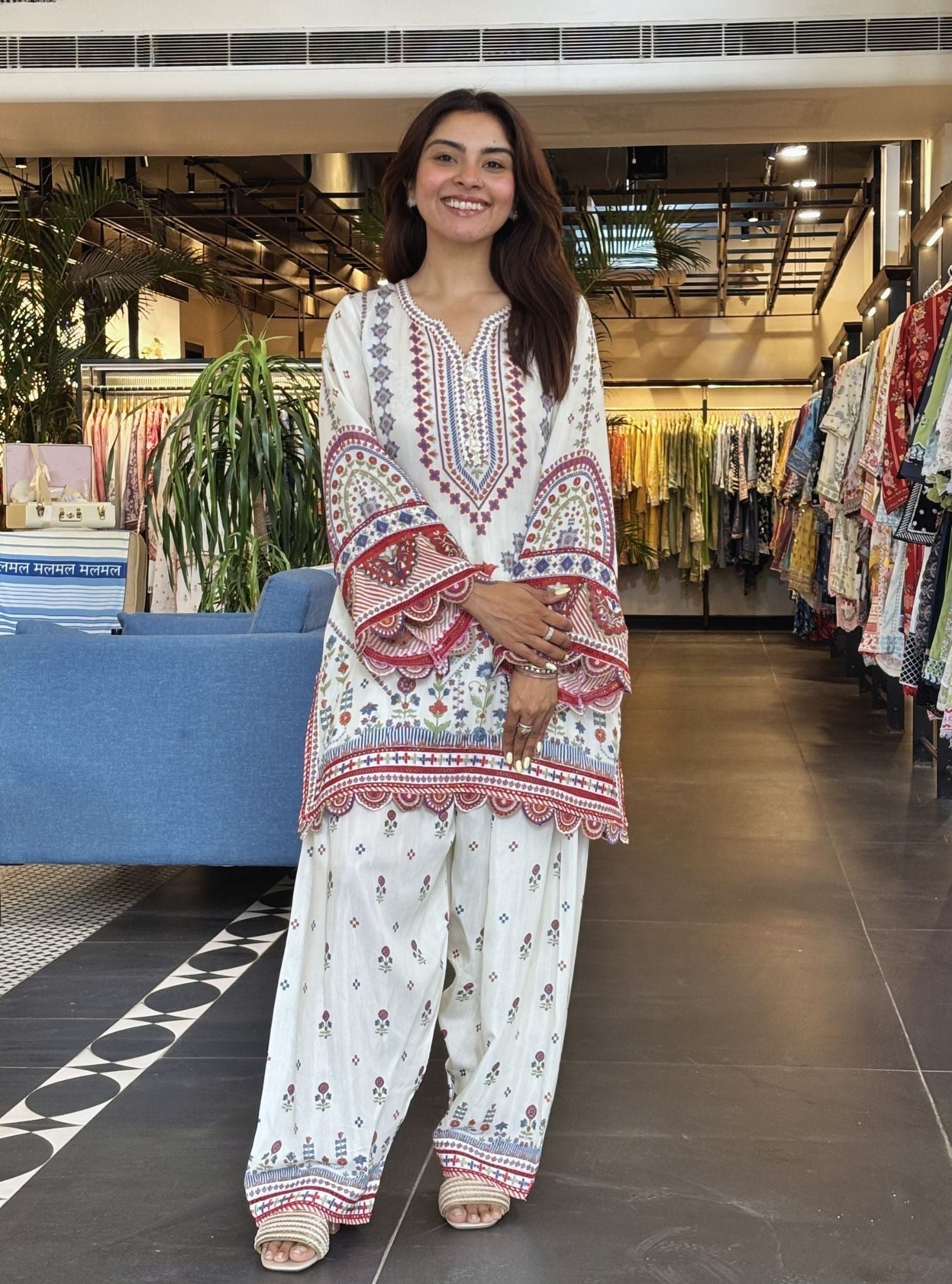 Ceya Lawn Printed Off White Kurta Set