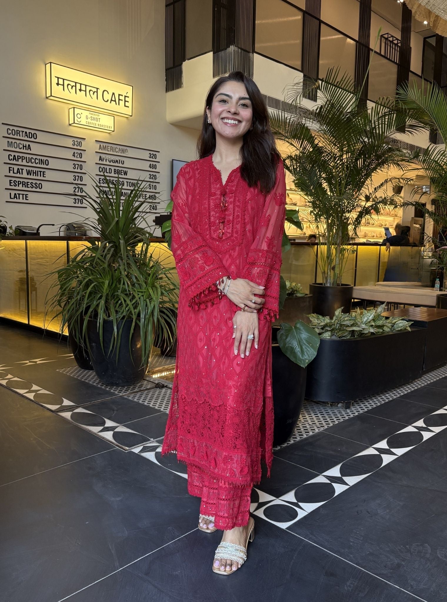 Itriya Organza Red Kurta Set