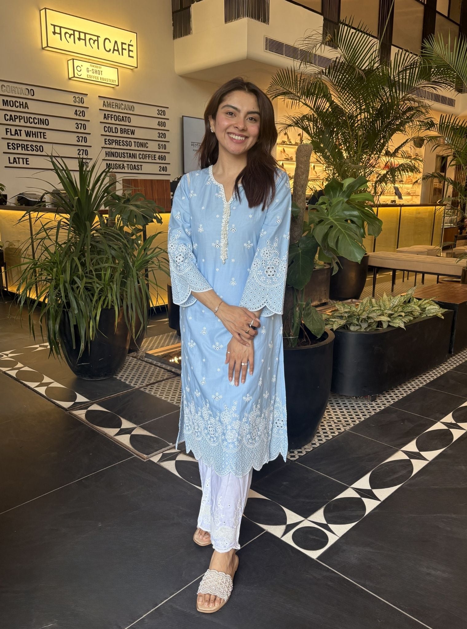 Bani Supima Cotton Blue Kurta Set