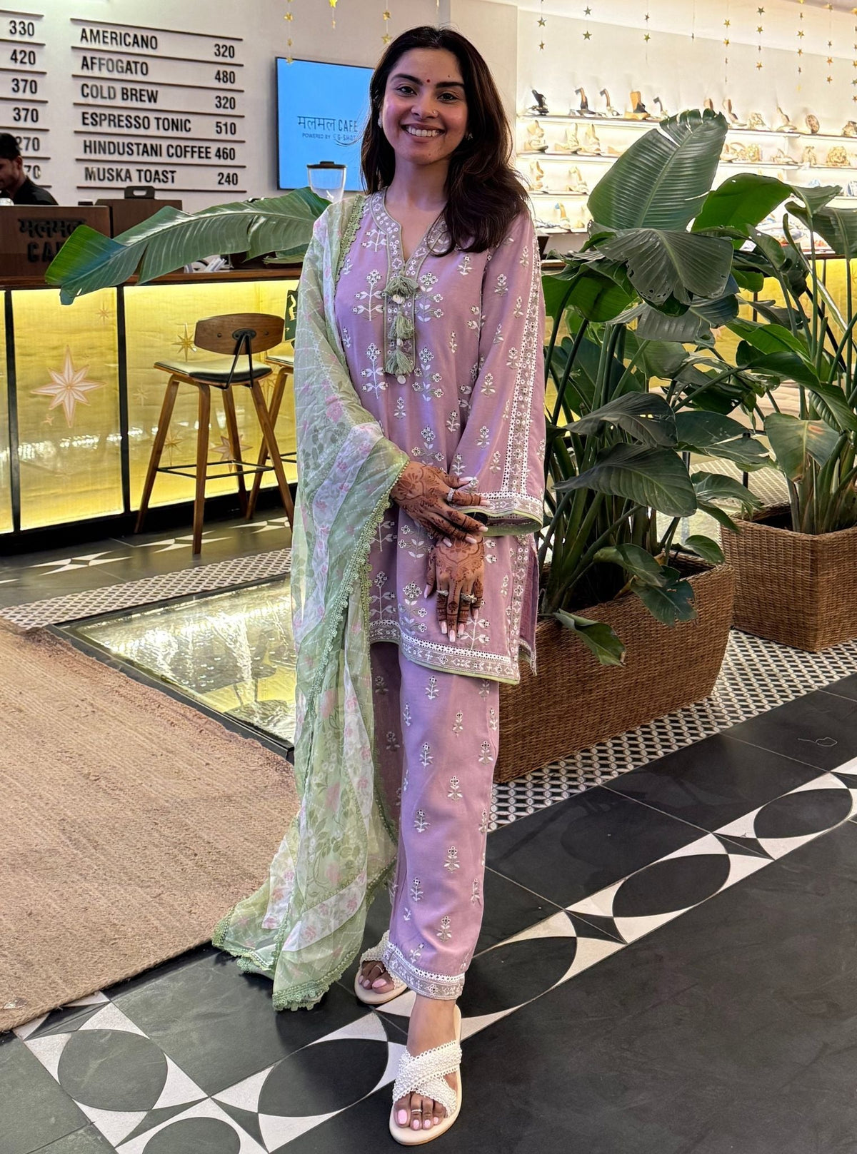 Zano Linen Lilac Kurta Set