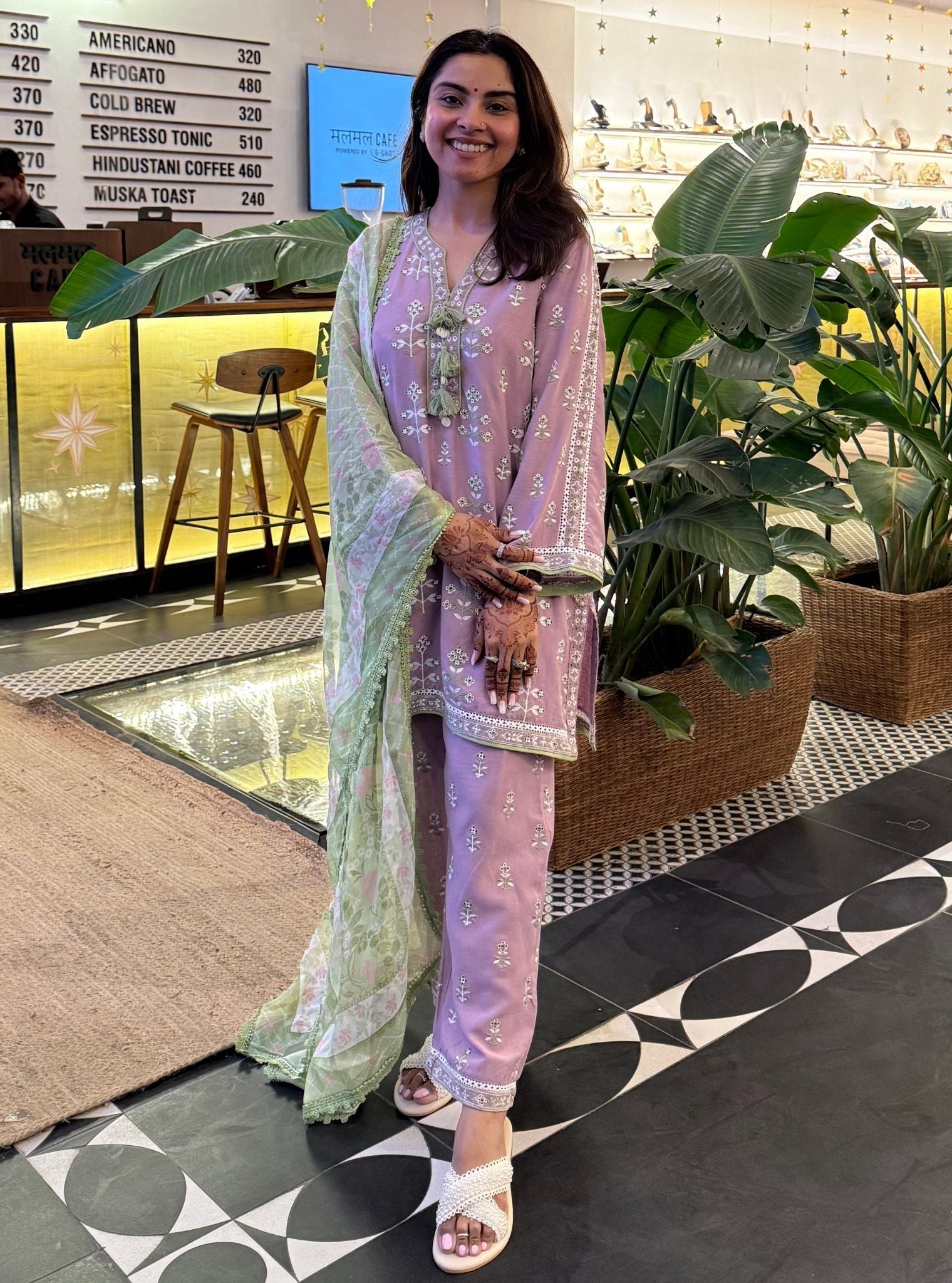 Zano Linen Lilac Kurta Set