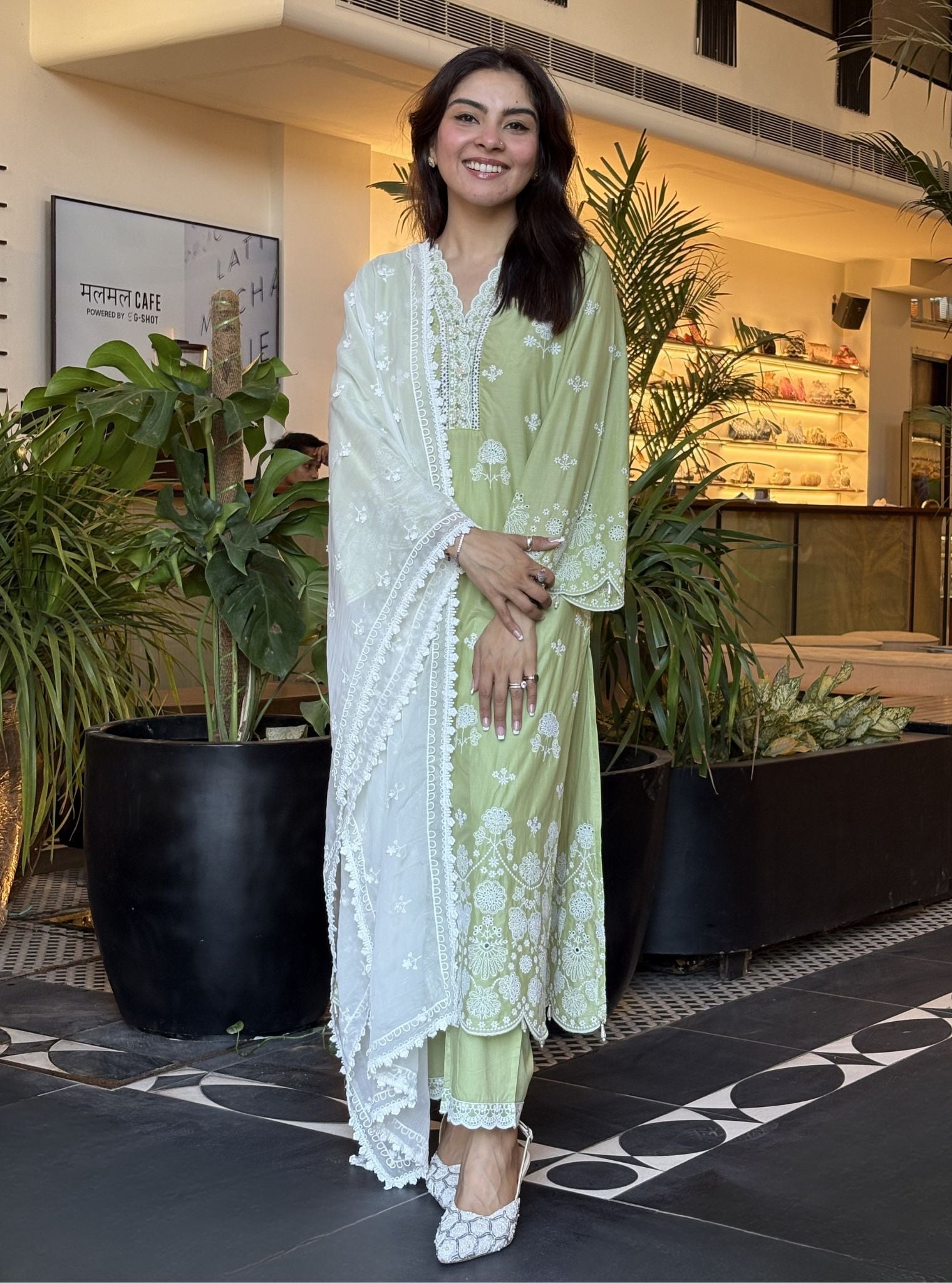 Bageecha Supima Cotton Green Kurta Set