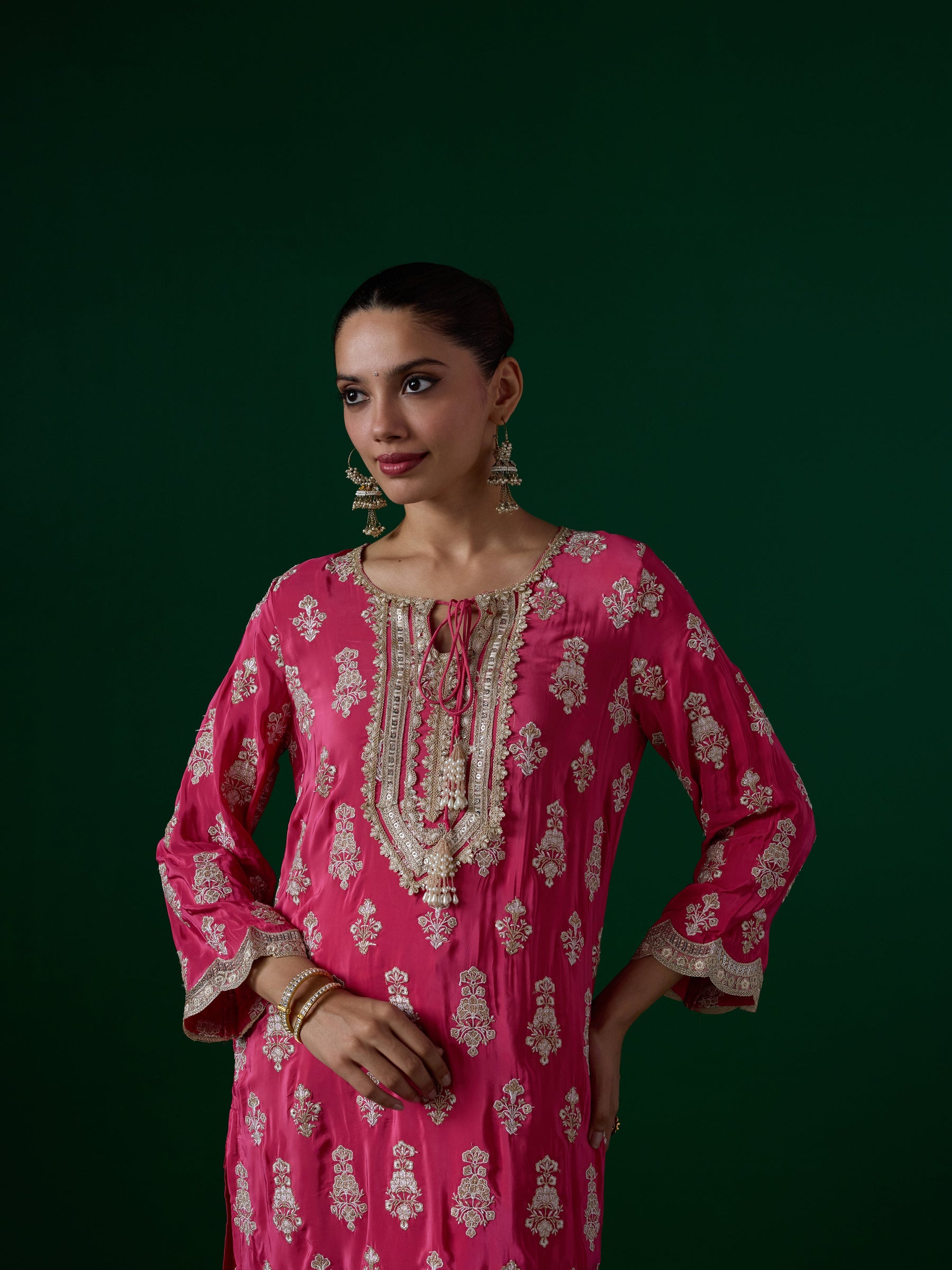 Intira Crepe Fuchsia Kurta Set