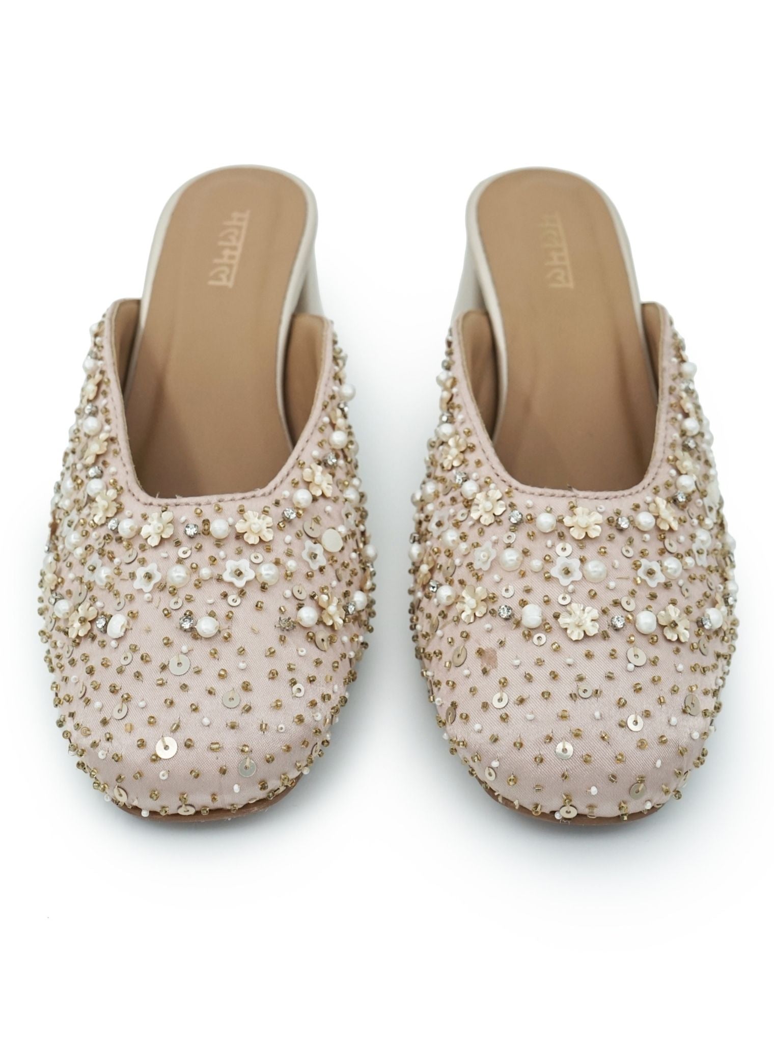 Mulmul Samara Rose Gold Mule Heel