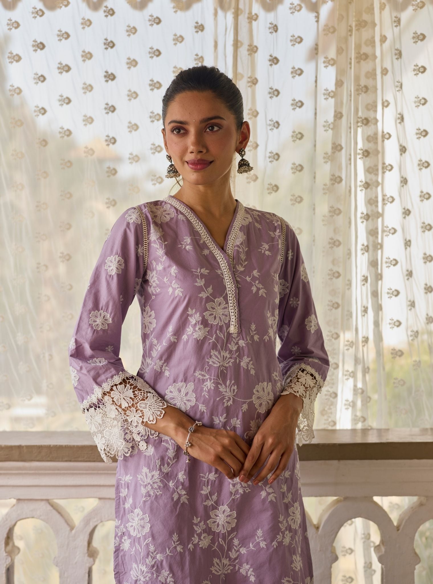 Roli Supima Cotton Lavender Kurta Set
