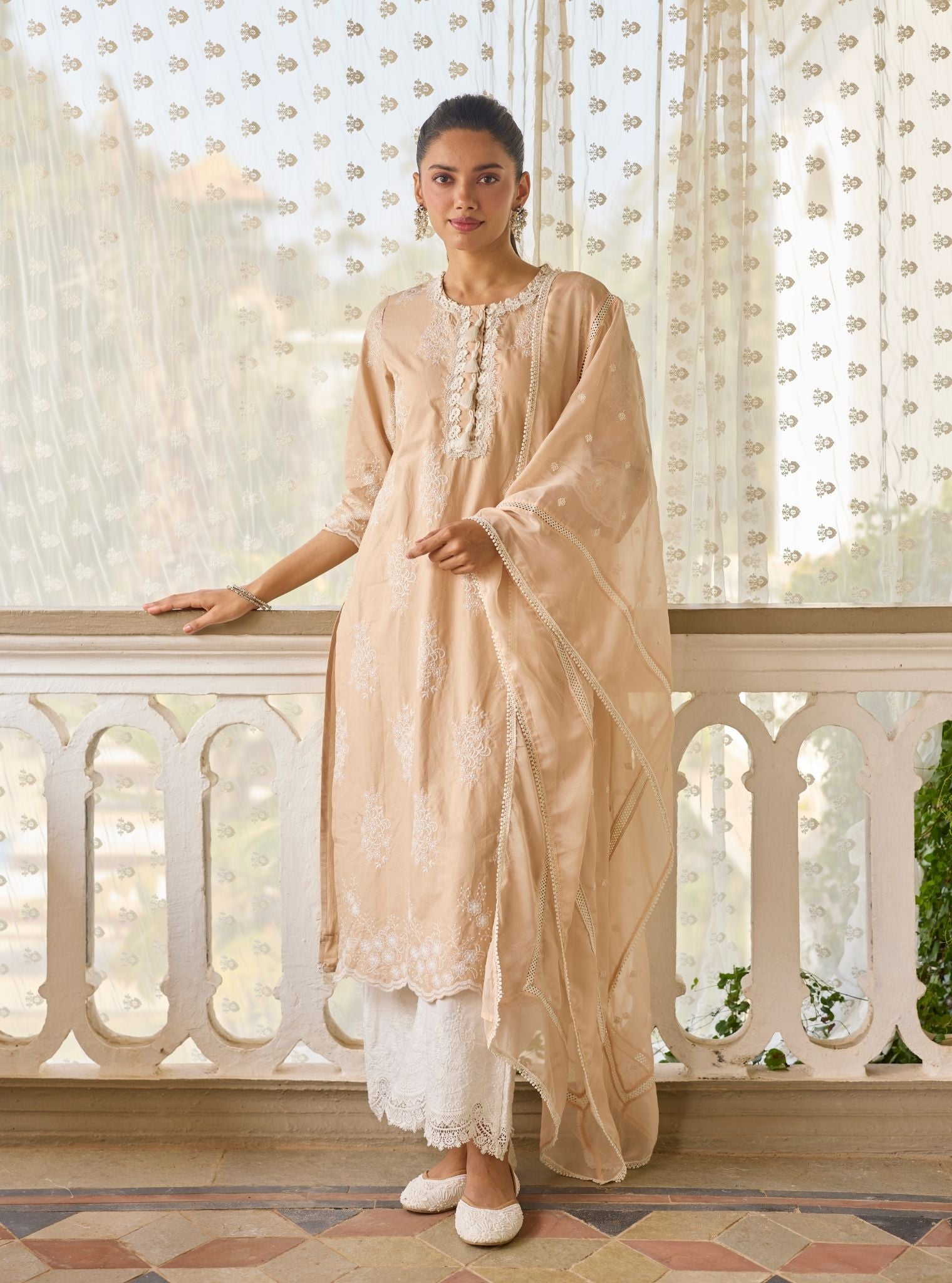 Perla Supima Cotton Beige Kurta Set