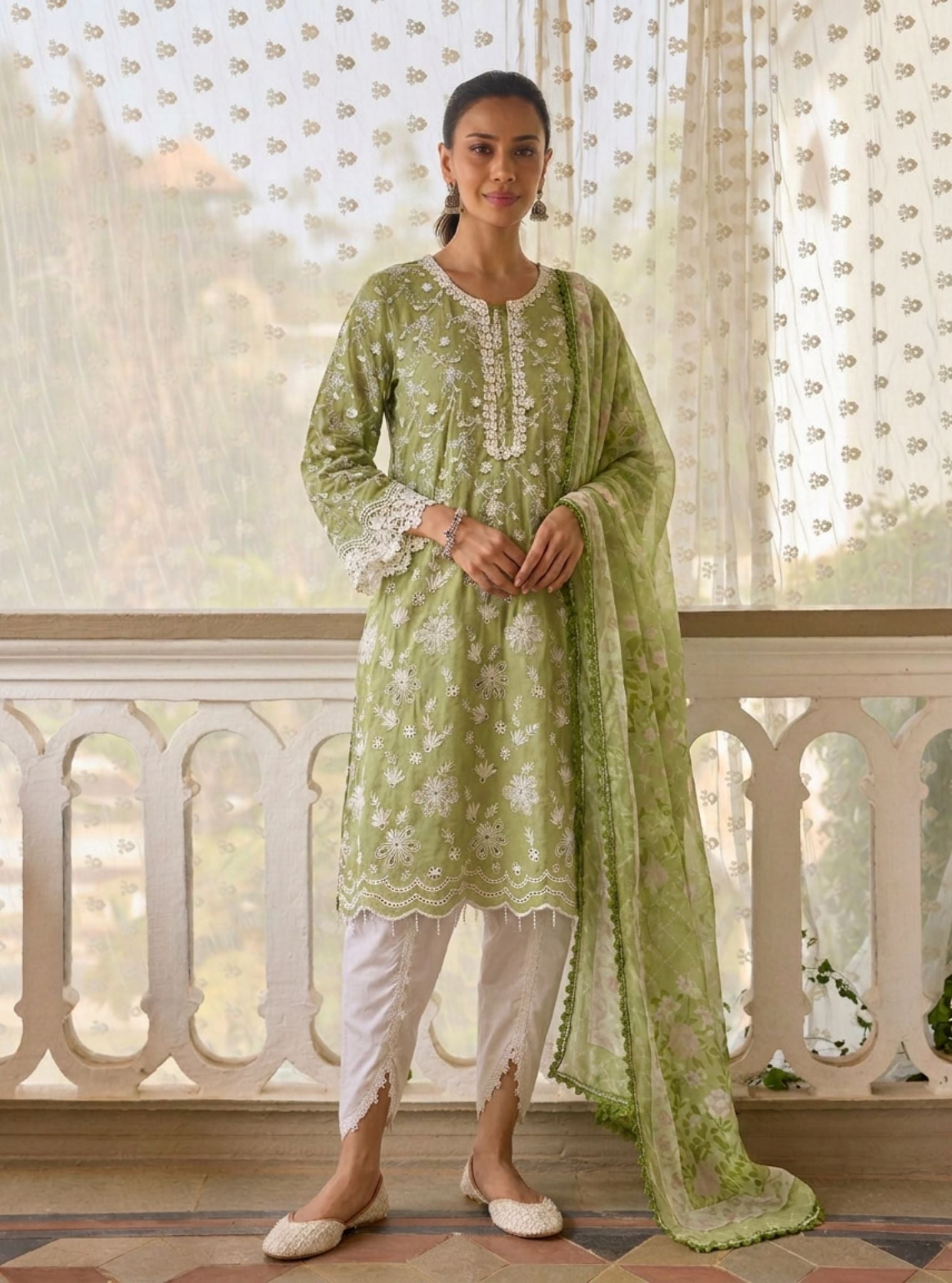 Baybreeze Supima Cotton Green Kurta Set