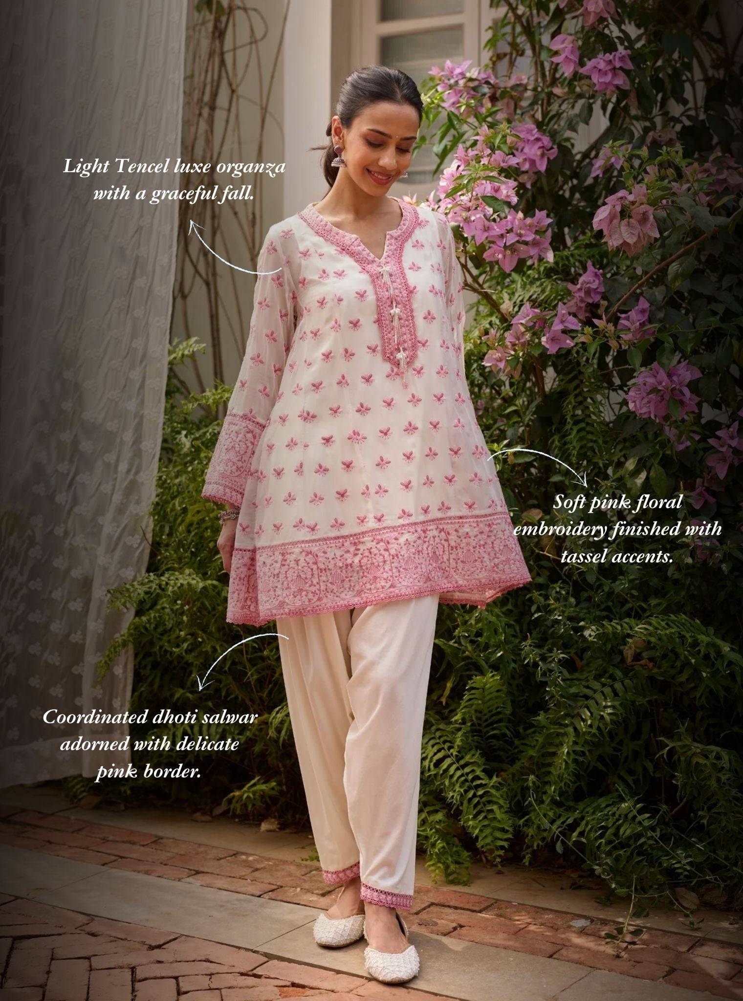 Taroa Organza Off White Kurta Set