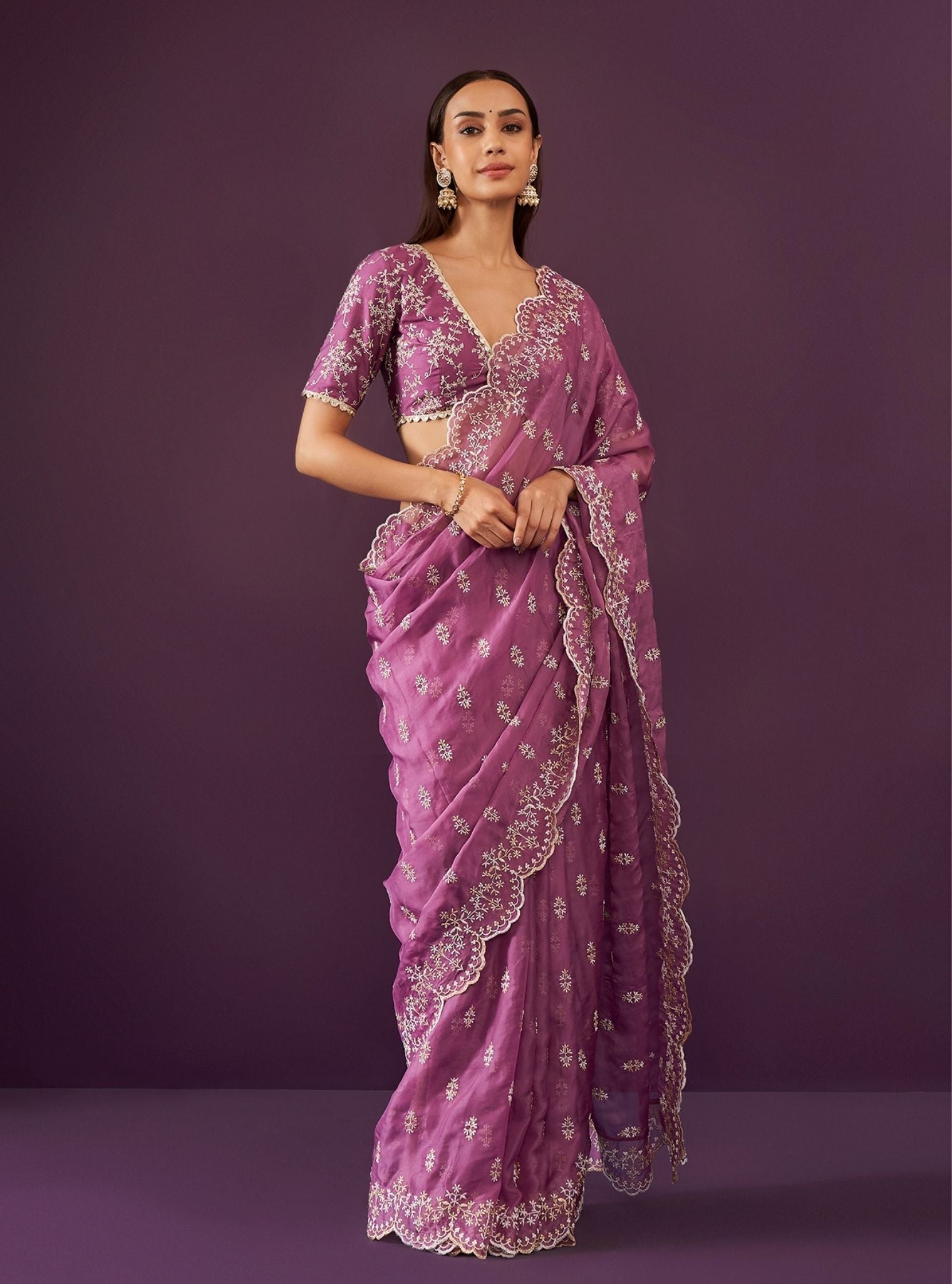 Kamlai Organza Grape Saree
