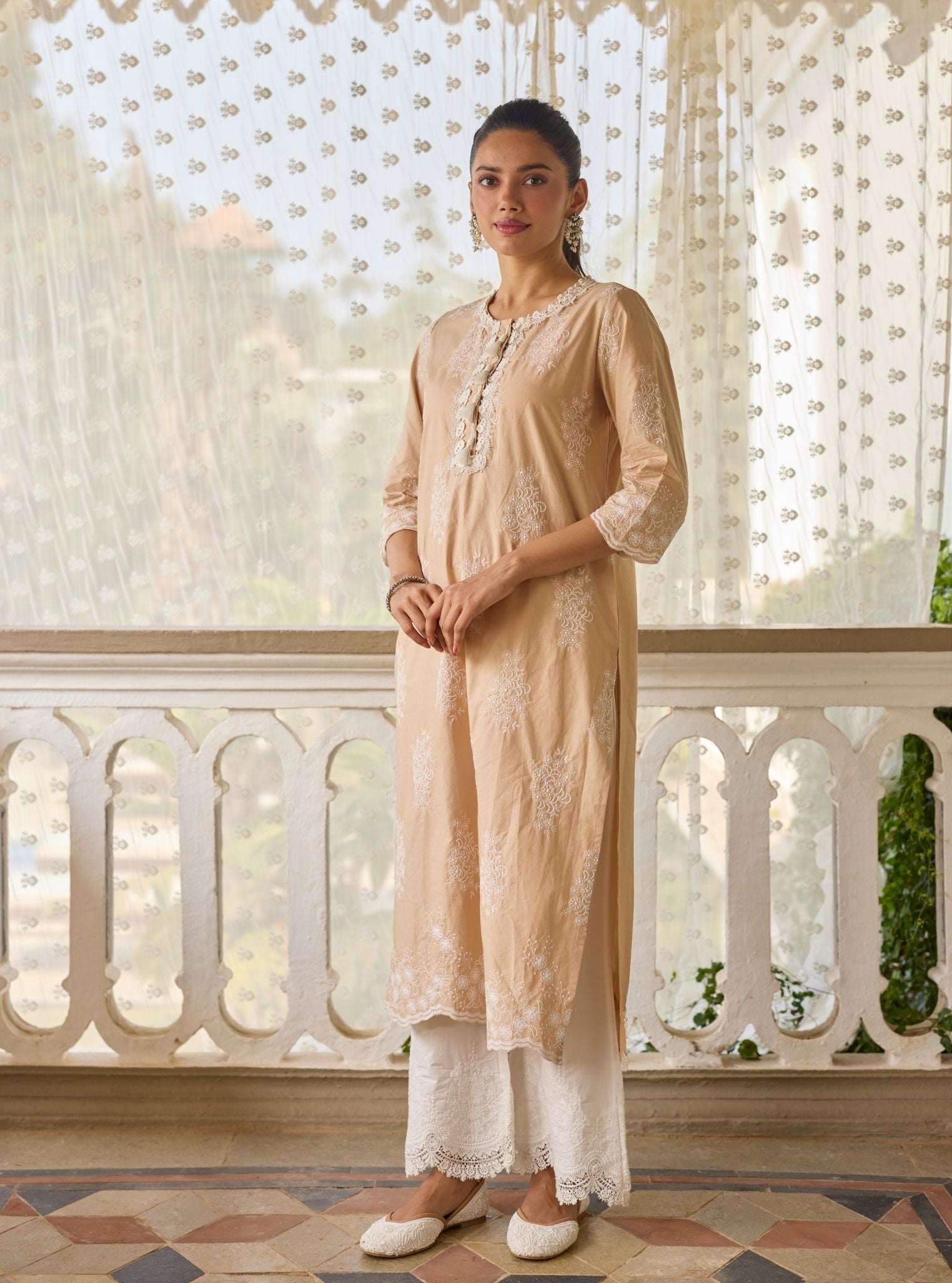 Perla Supima Cotton Beige Kurta Set