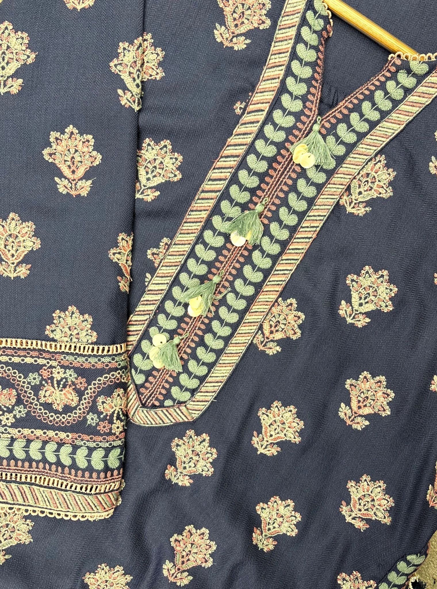 Ophel Wool Navy Kurta Set