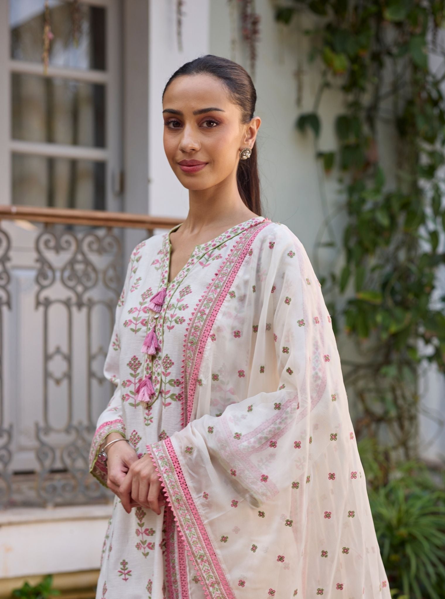 Zano Linen Off White Kurta Set