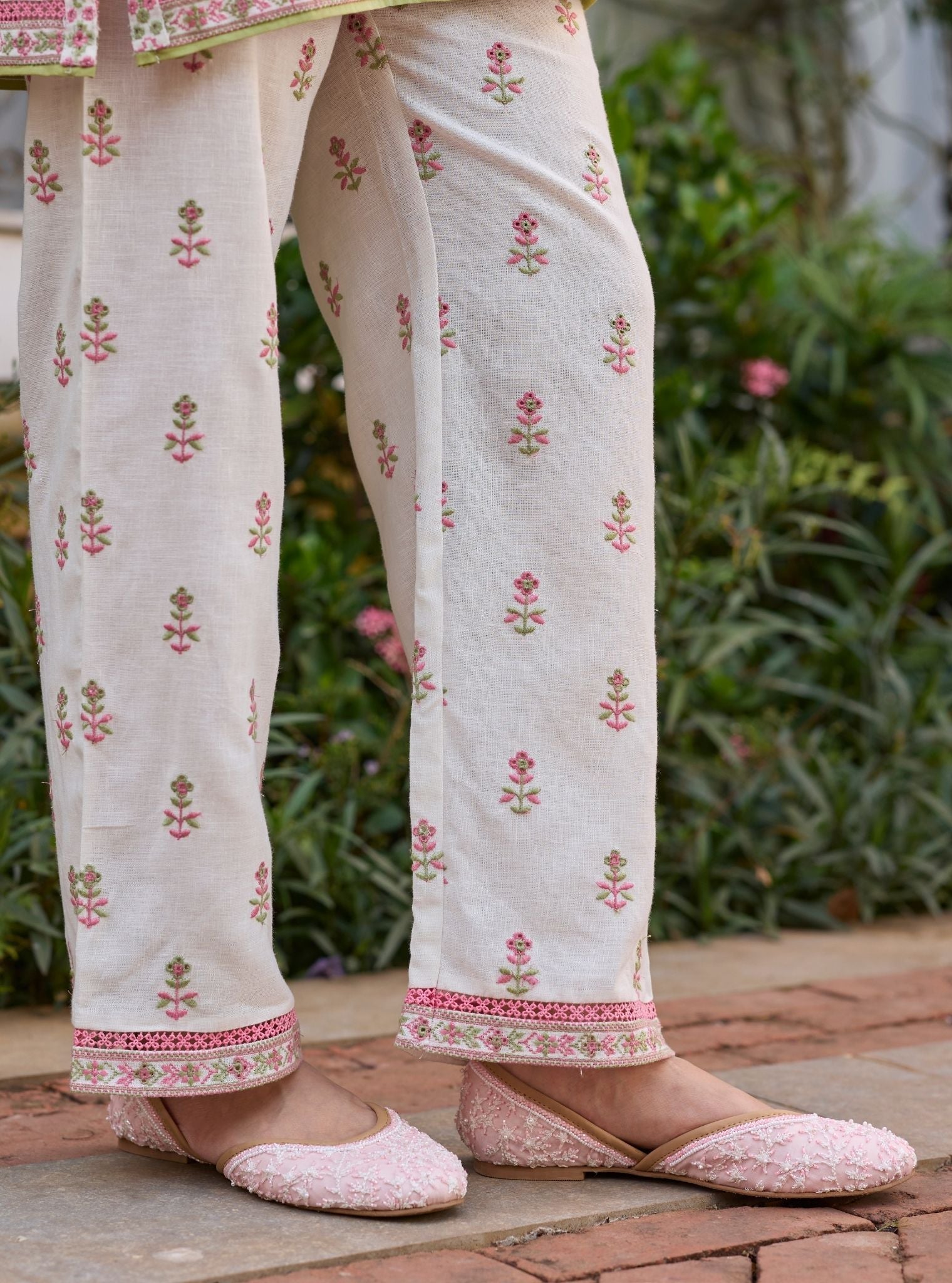 Zano Linen Off White Kurta Set