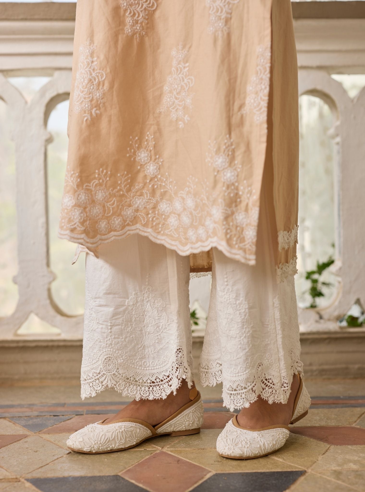 Perla Supima Cotton Beige Kurta Set