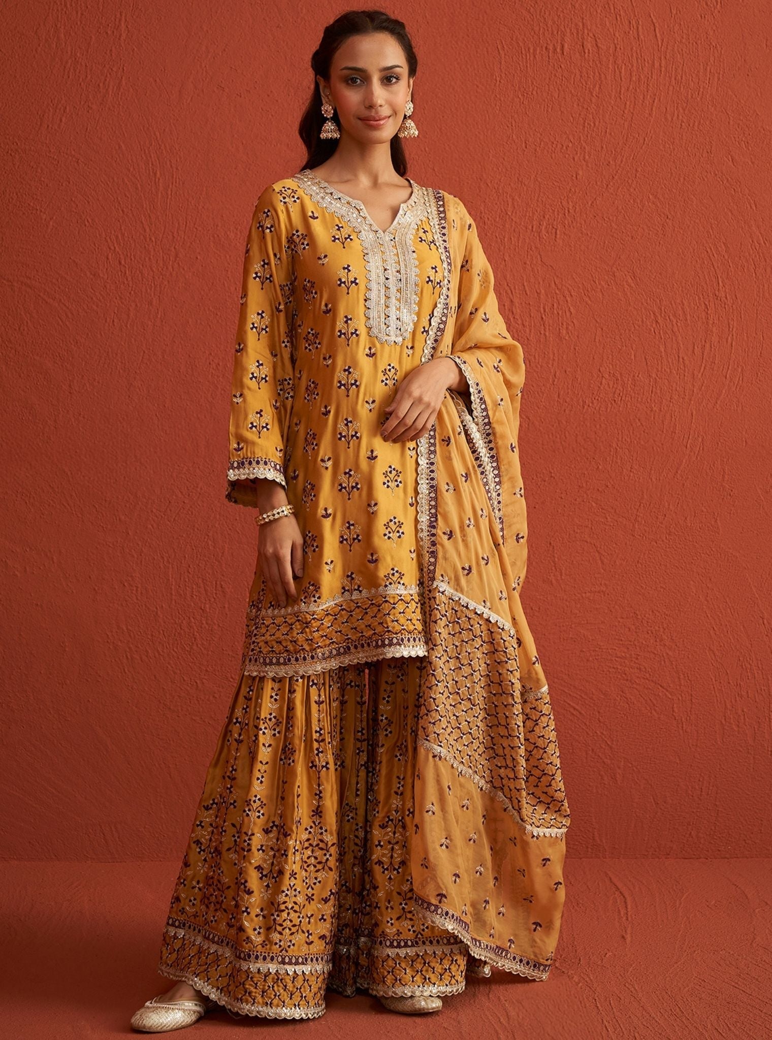 Mulmul Organza Mahiya Mustard Dupatta