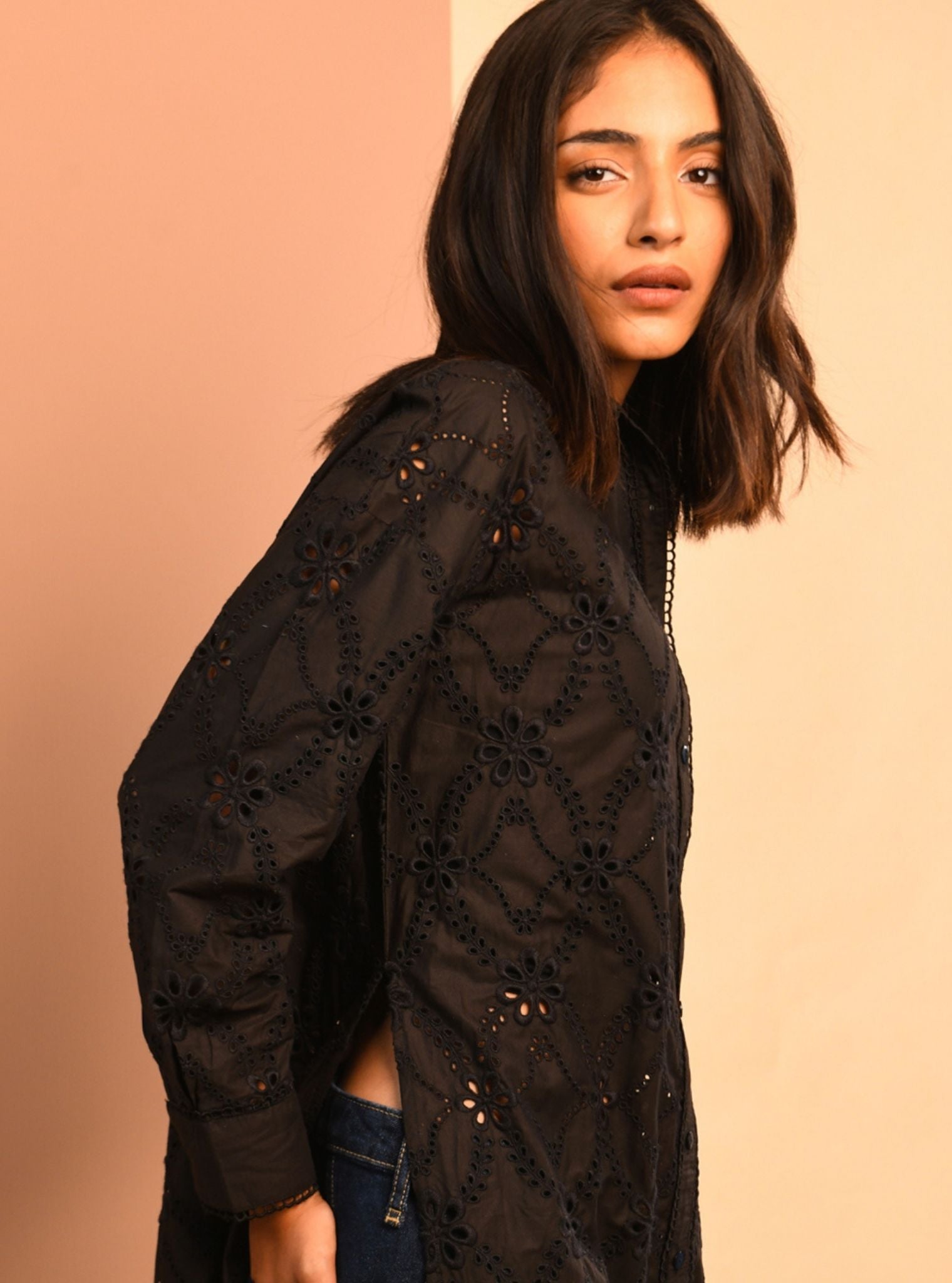 Trix Iconic Supima Cotton Black Long Shirt