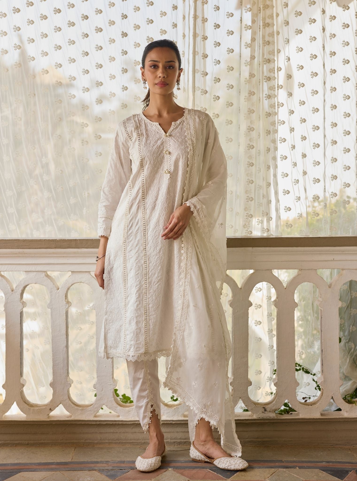 Moira Supima Cotton White Kurta Set