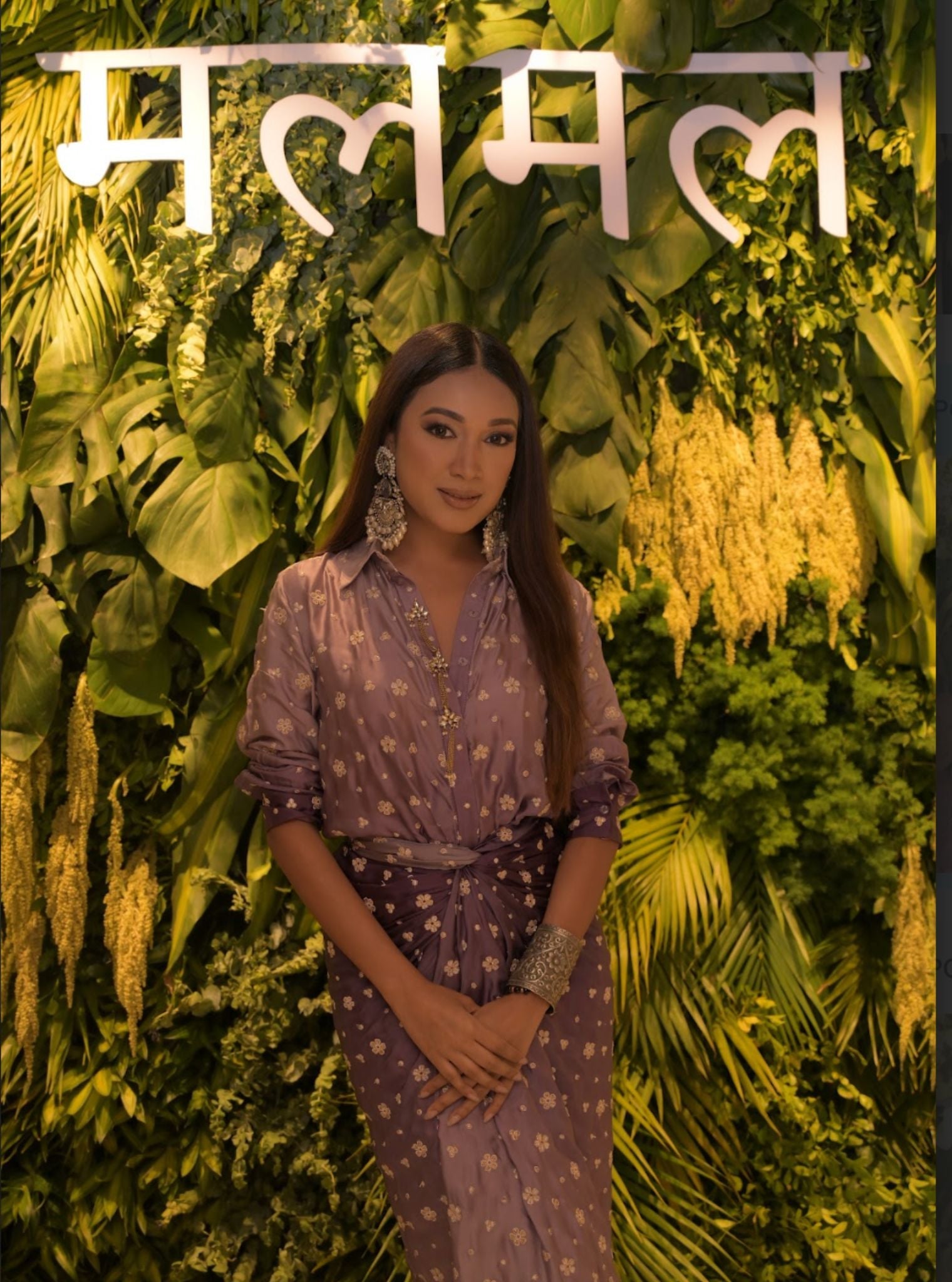 Husna Cupro Satin Ombre Purple Co-ord Set