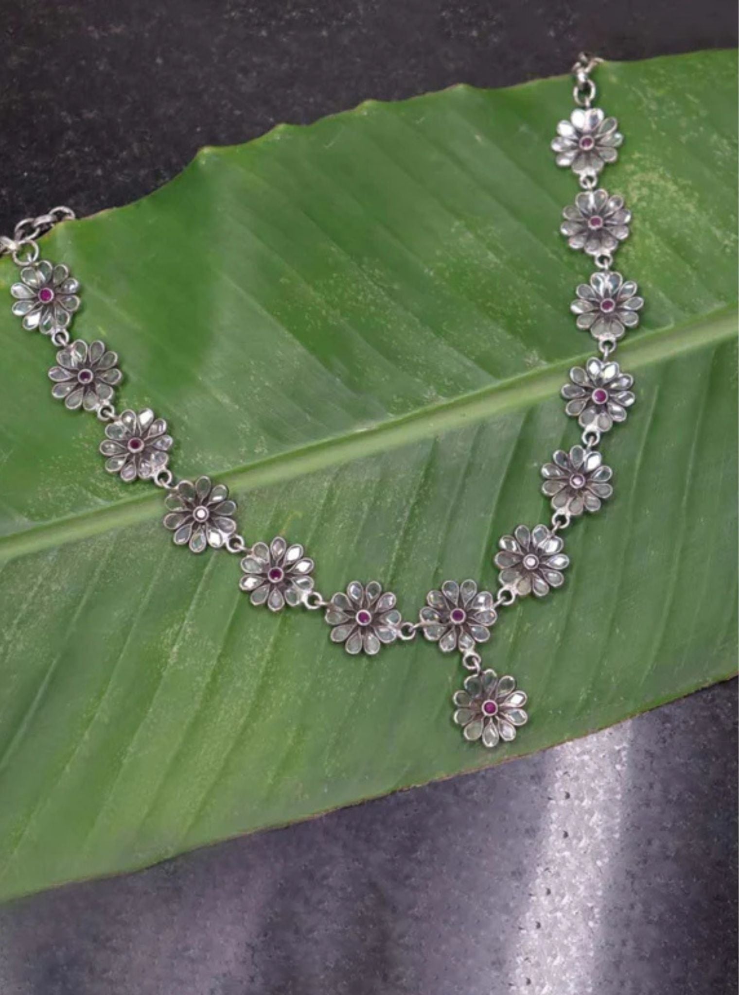 Pure Silver Iris Necklace