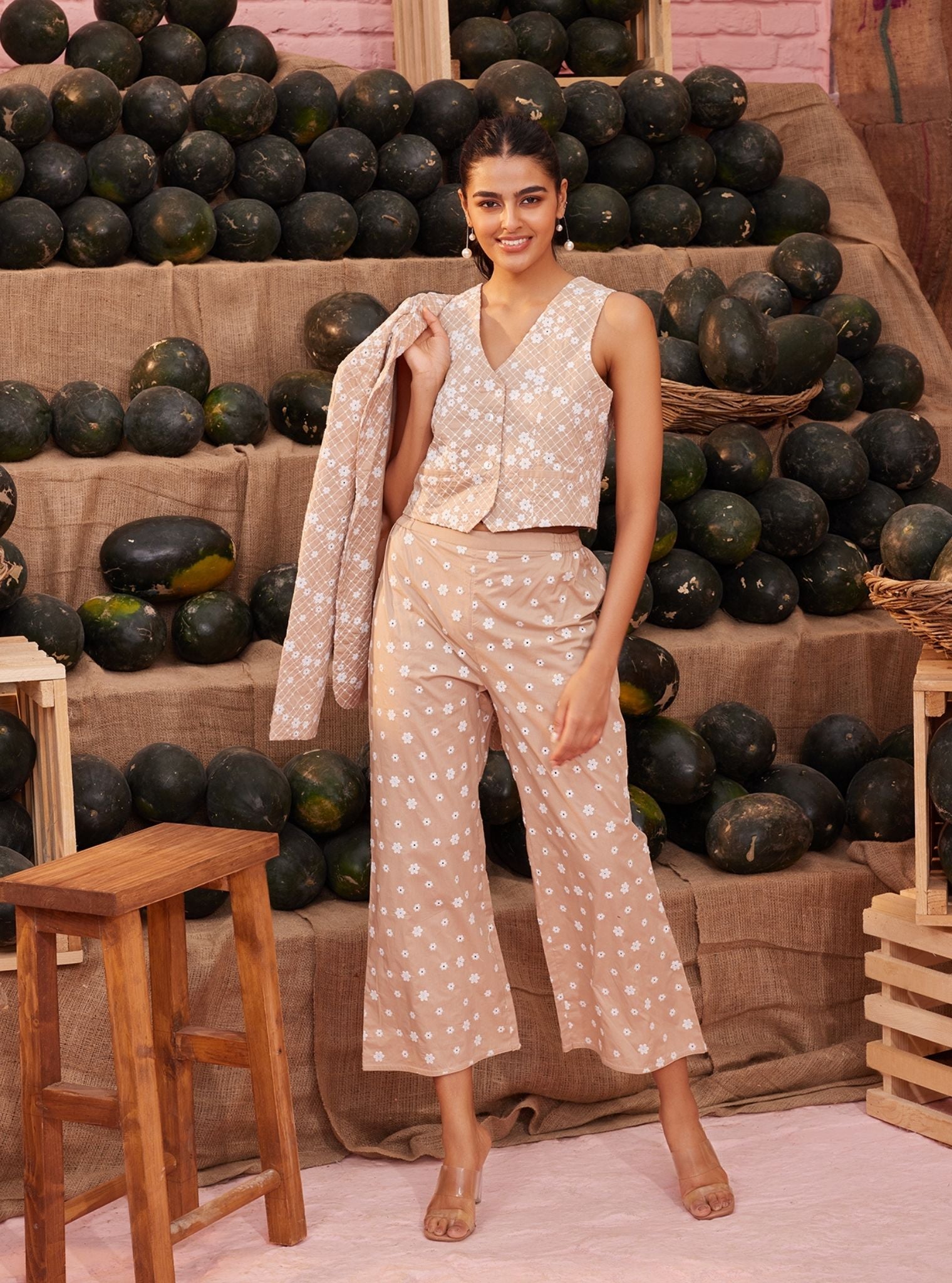 Mulmul Supima Cotton Lara Beige Pant