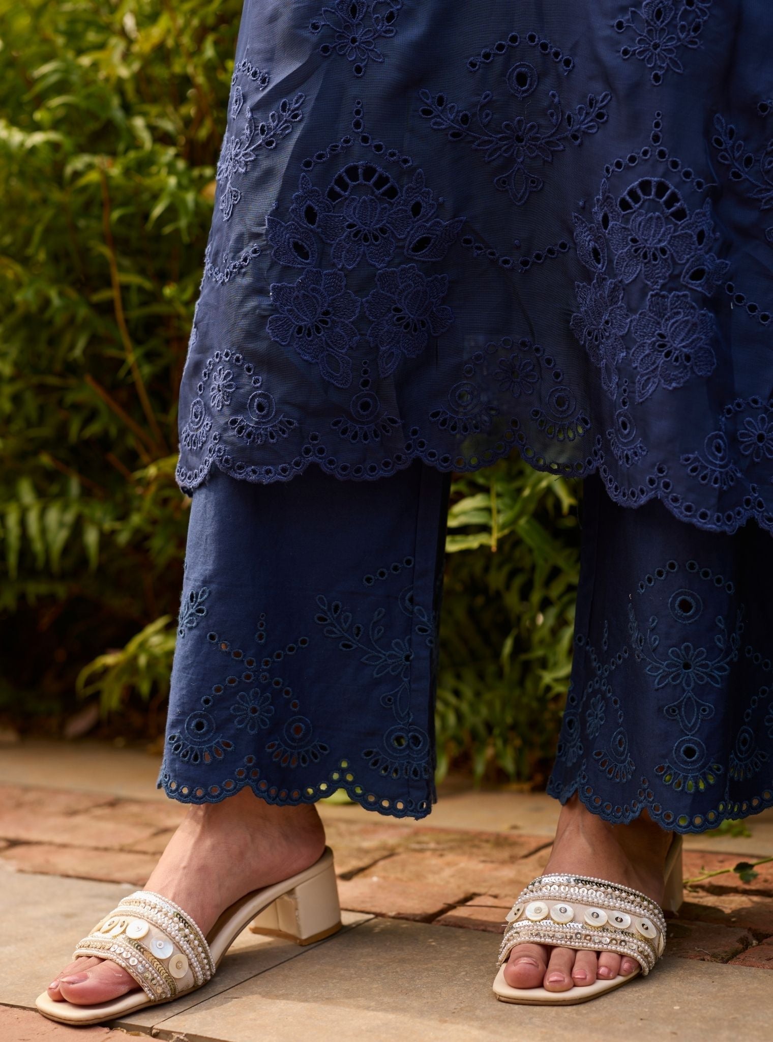 Miso Organza Navy Kurta Set