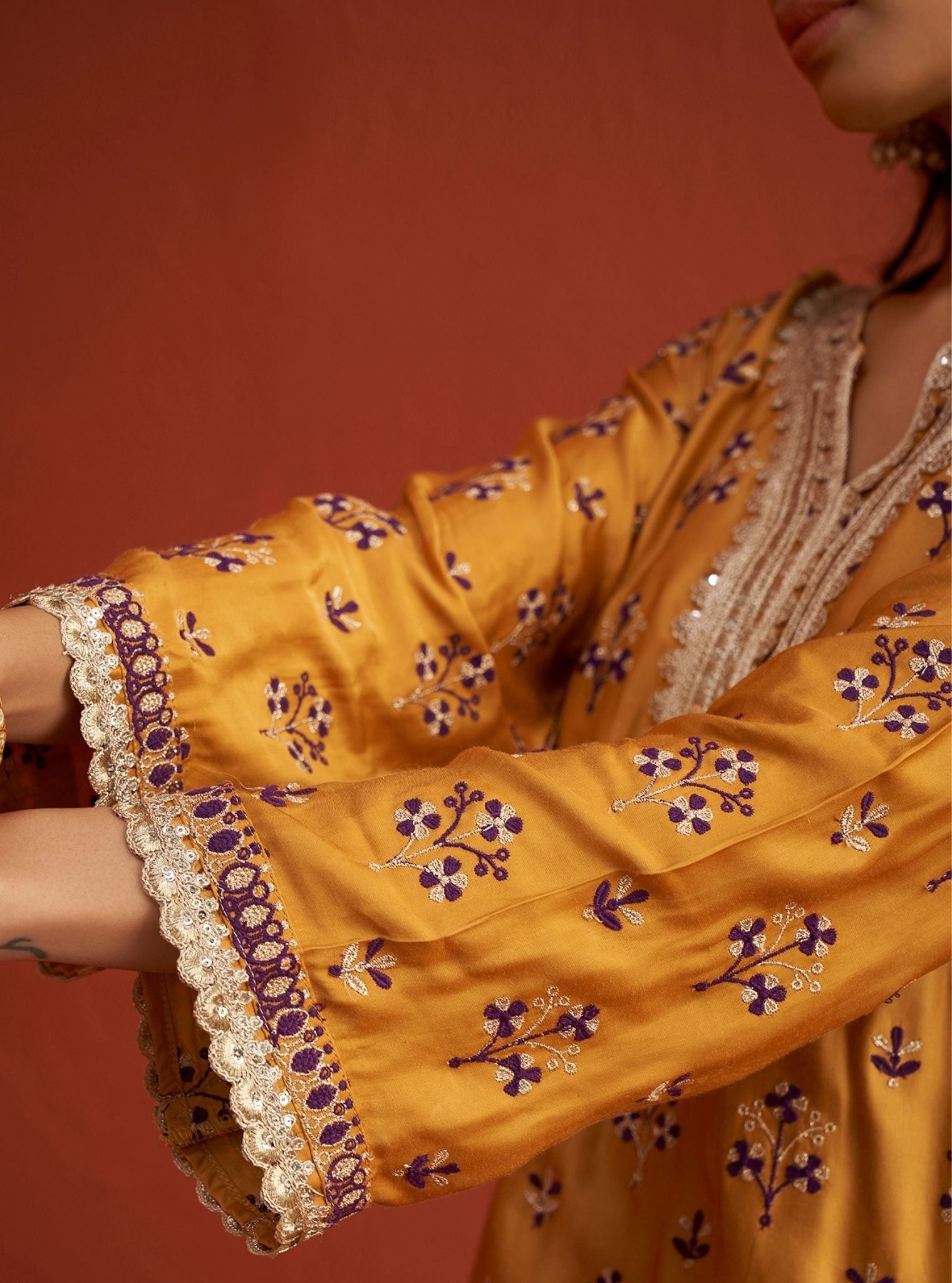 Mulmul Organza Mahiya Mustard Dupatta