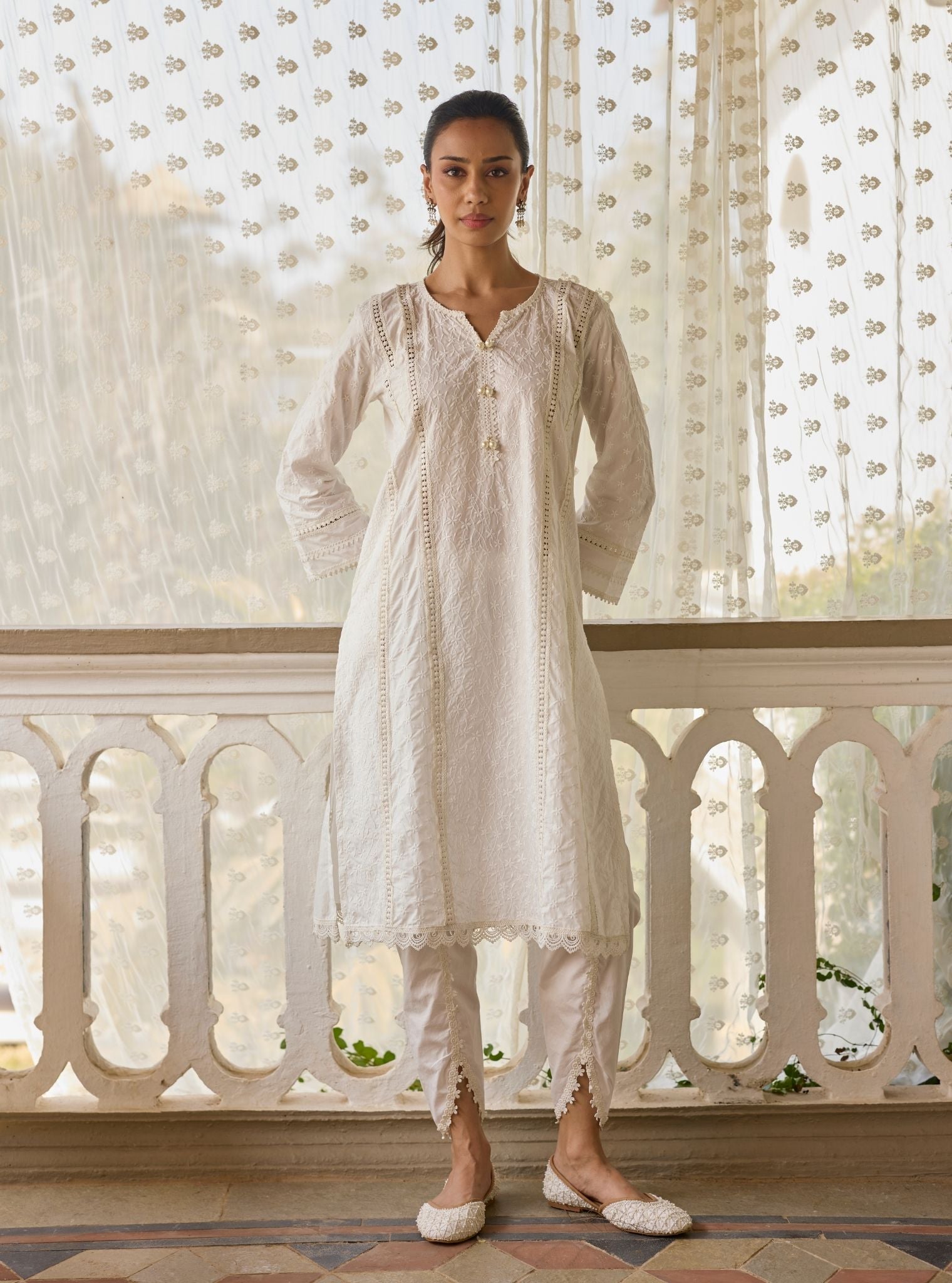 Moira Supima Cotton White Kurta Set